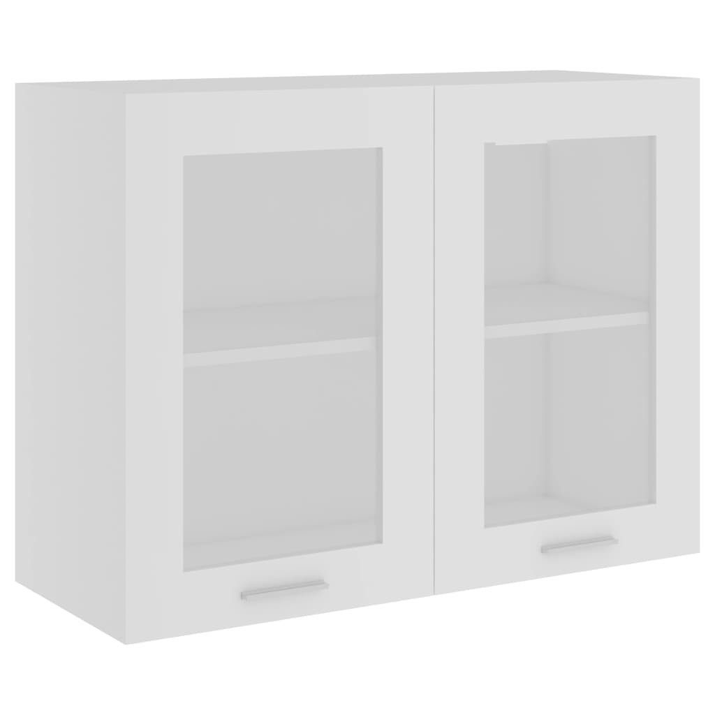 DOTMALL Glashängeschrank Hängeglasschrank Weiß 80x31x60 cm Holzwerkstoff