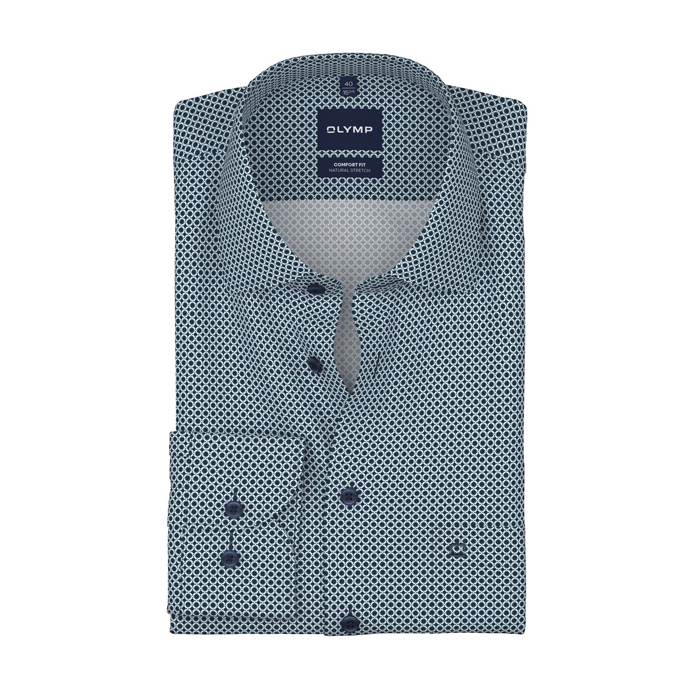 OLYMP Langarmhemd Luxor Businesshemd, New-Kentkragen, Comfort Fit