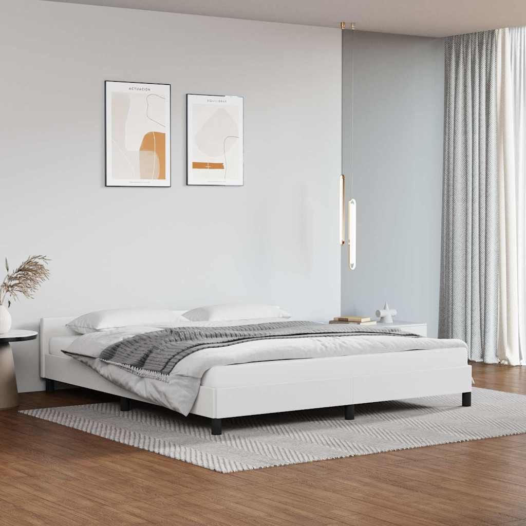 vidaXL Bettgestell vidaXL Bettgestell mit Kopfteil ohne Matratze Weiß 180x200 cm