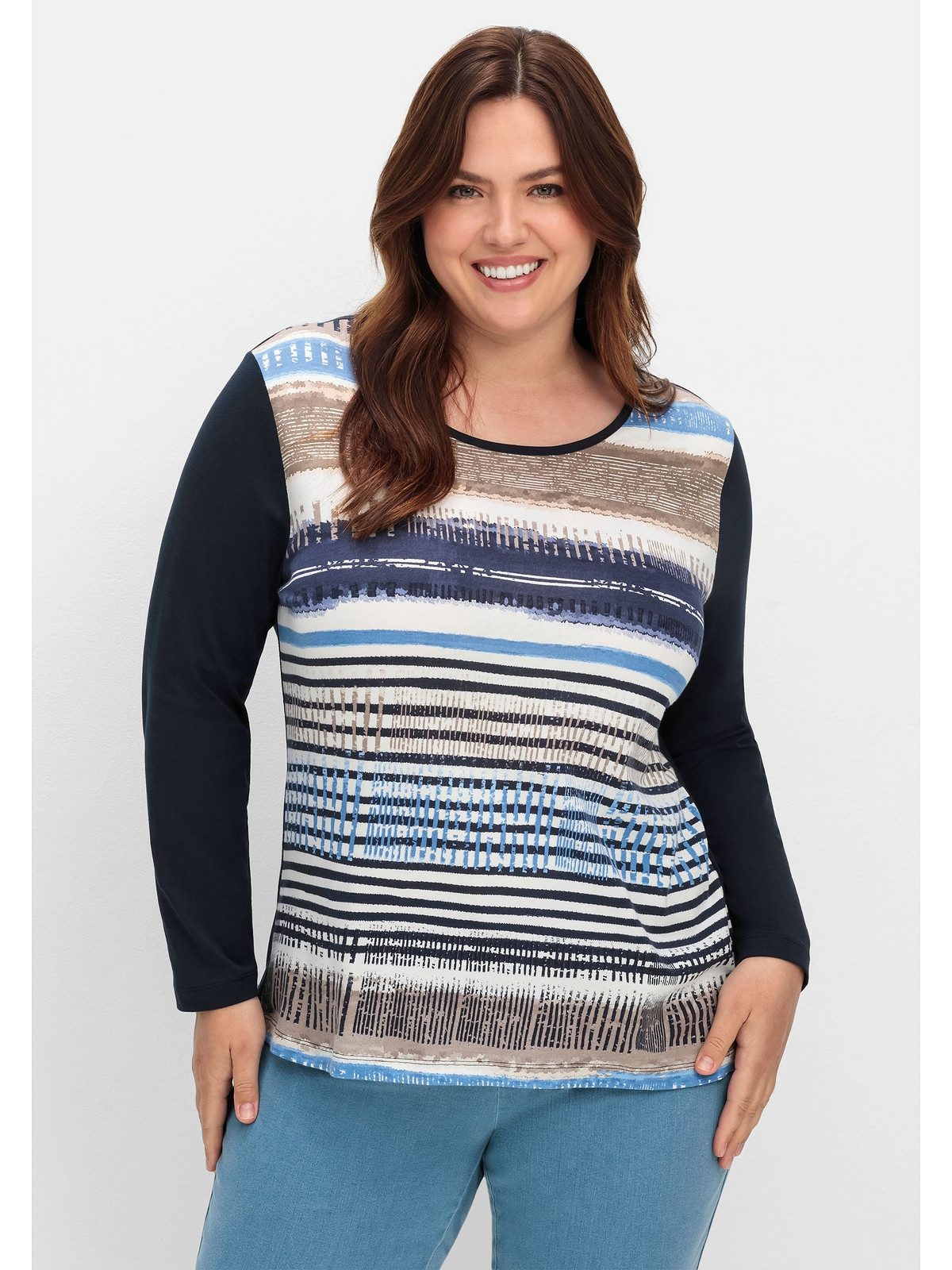 Sheego Langarmshirt Große Größen mit bedrucktem günstig online kaufen