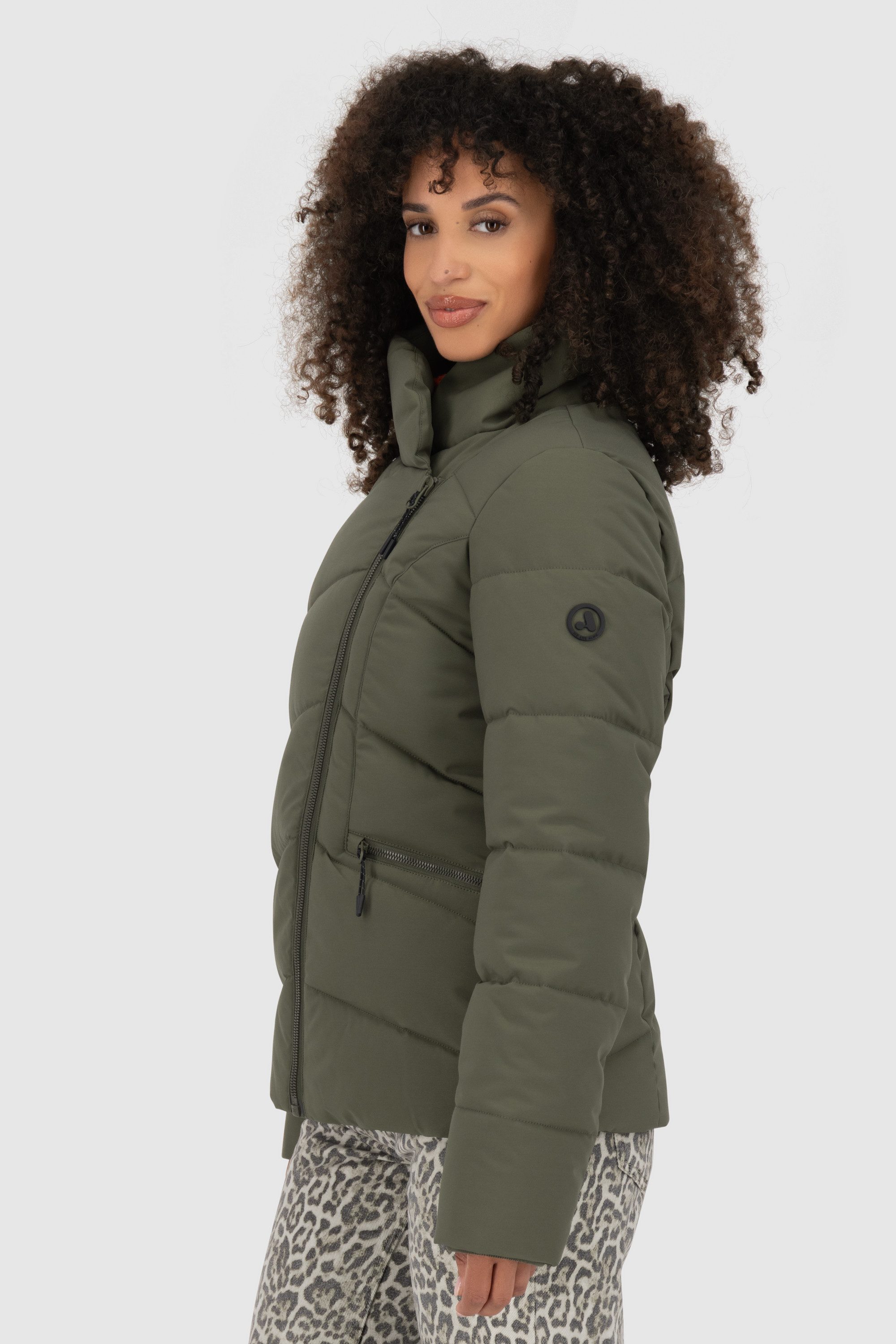 Alife & Kickin Winterjacke Damen NellAK A Winterjacke, Jacke Figurbetont mit schrägem Reißverschluss und hohem gefütterten Kragen