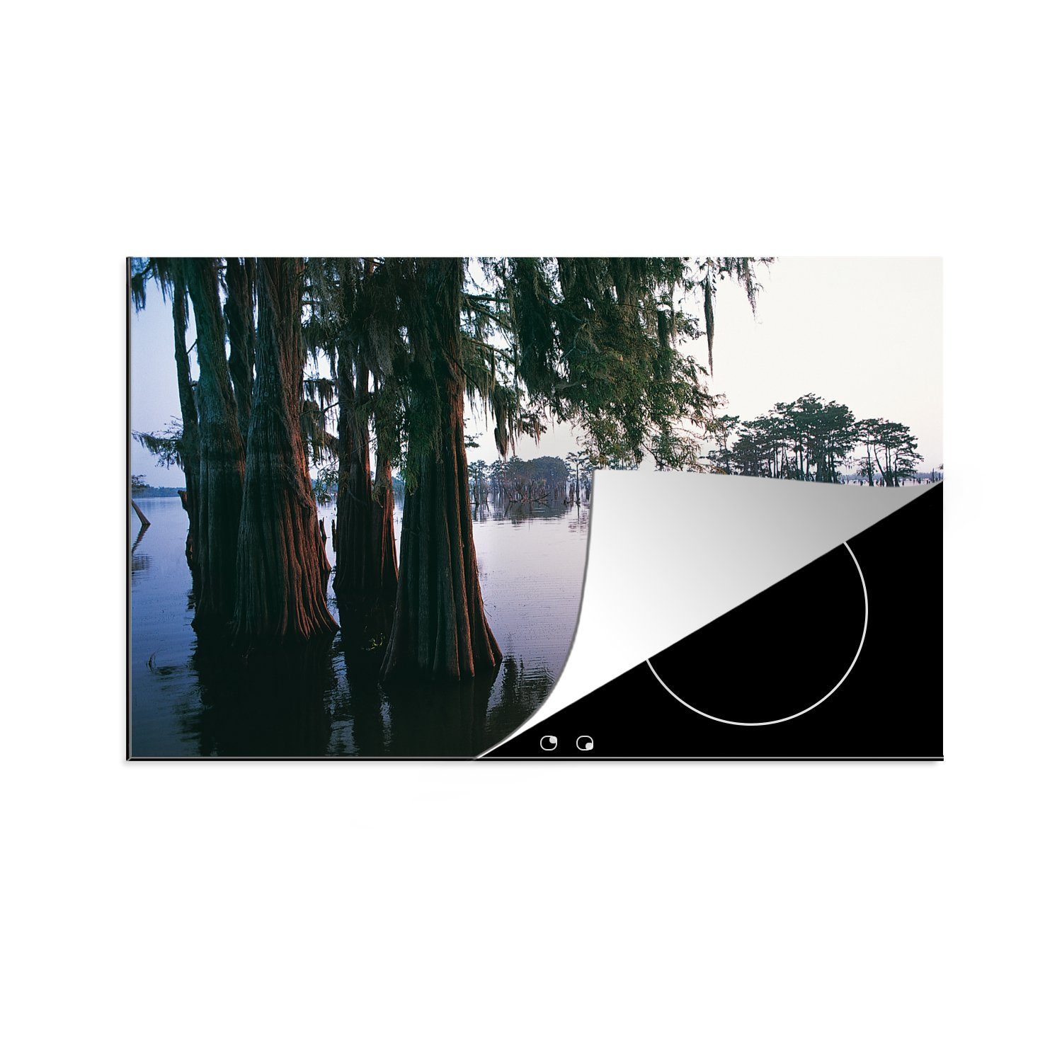 MuchoWow Herdblende-/Abdeckplatte Atchafalaya-Sumpf in Louisiana, Vinyl, (1 tlg), 81x52 cm, Induktionskochfeld Schutz für die küche, Ceranfeldabdeckung | Herdabdeckplatten