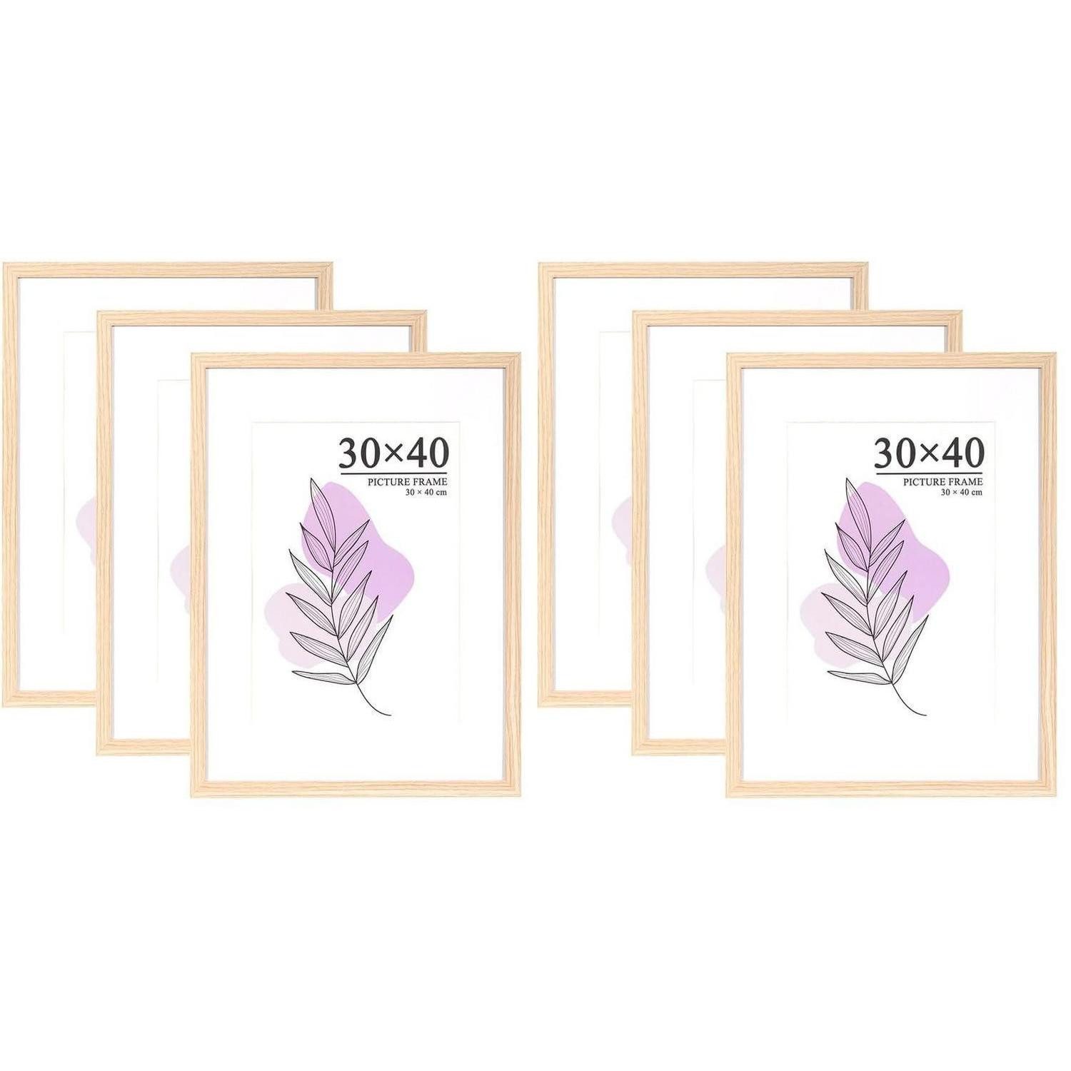 LuxusKollektion Bilderrahmen-Set Bilderrahmen Eiche 30x40 cm - 2er Set