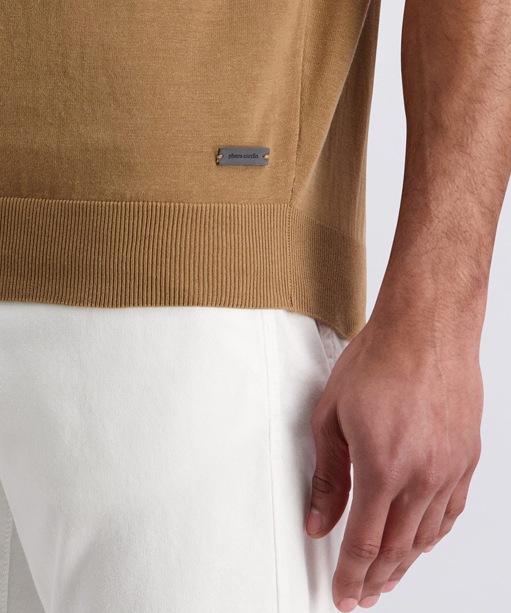 Pierre Cardin Poloshirt Strick Polo kurzarm mit Rippbündchen