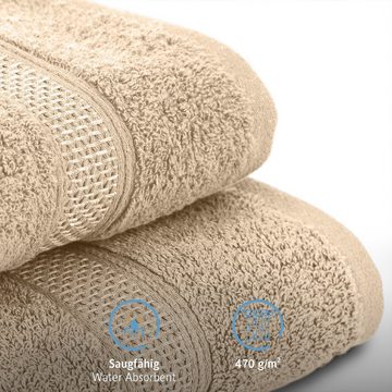 Komfortec Handtuch 100% Baumwolle, 470 g/m², Frottee (6-St), Badetücher 50x100 cm Set, Weich