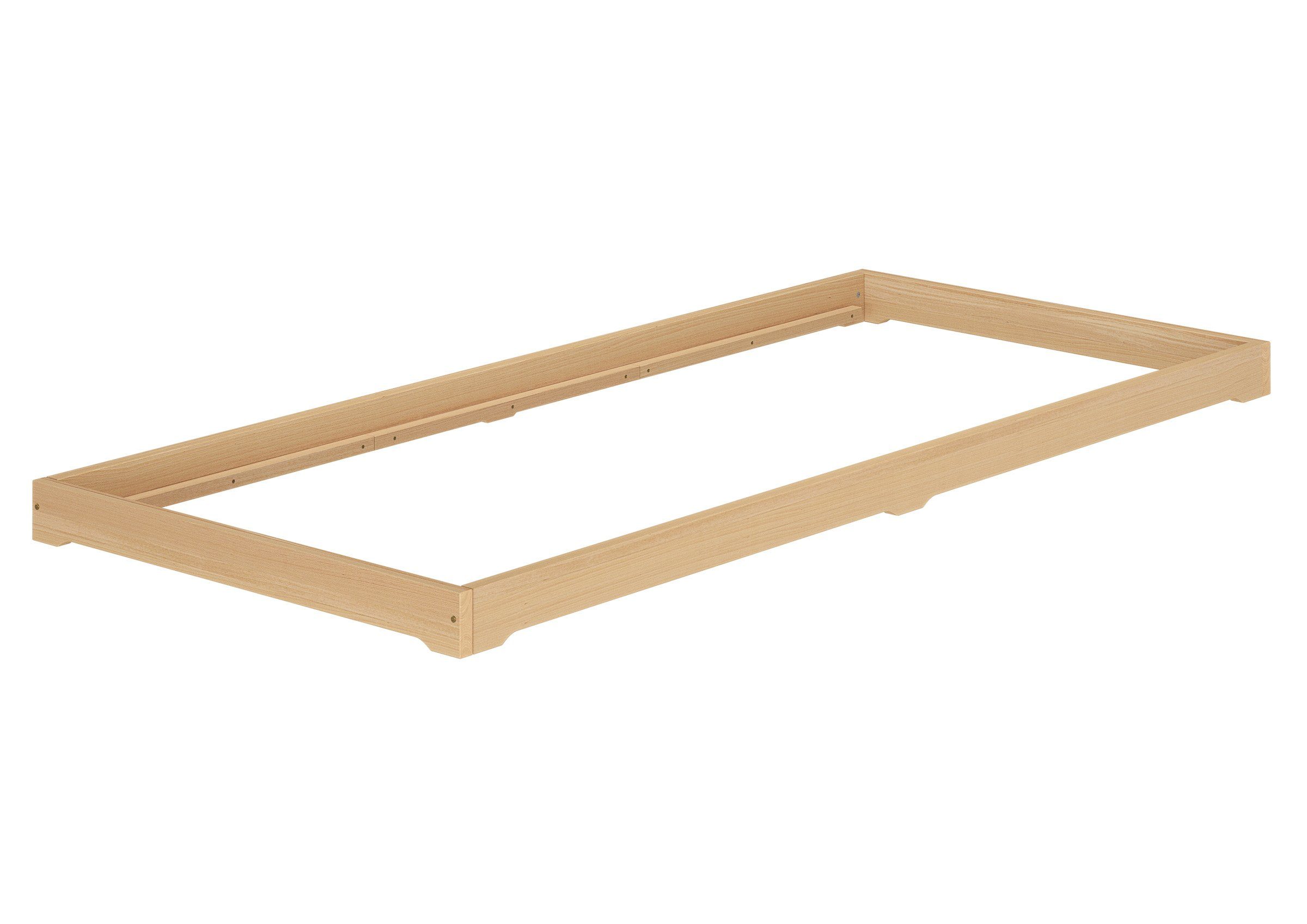 ERST-HOLZ Futonbett Niederflurbett Futon Bodenbett 90 x 200 cm Buche Massivholz, Buche farblos lackiert