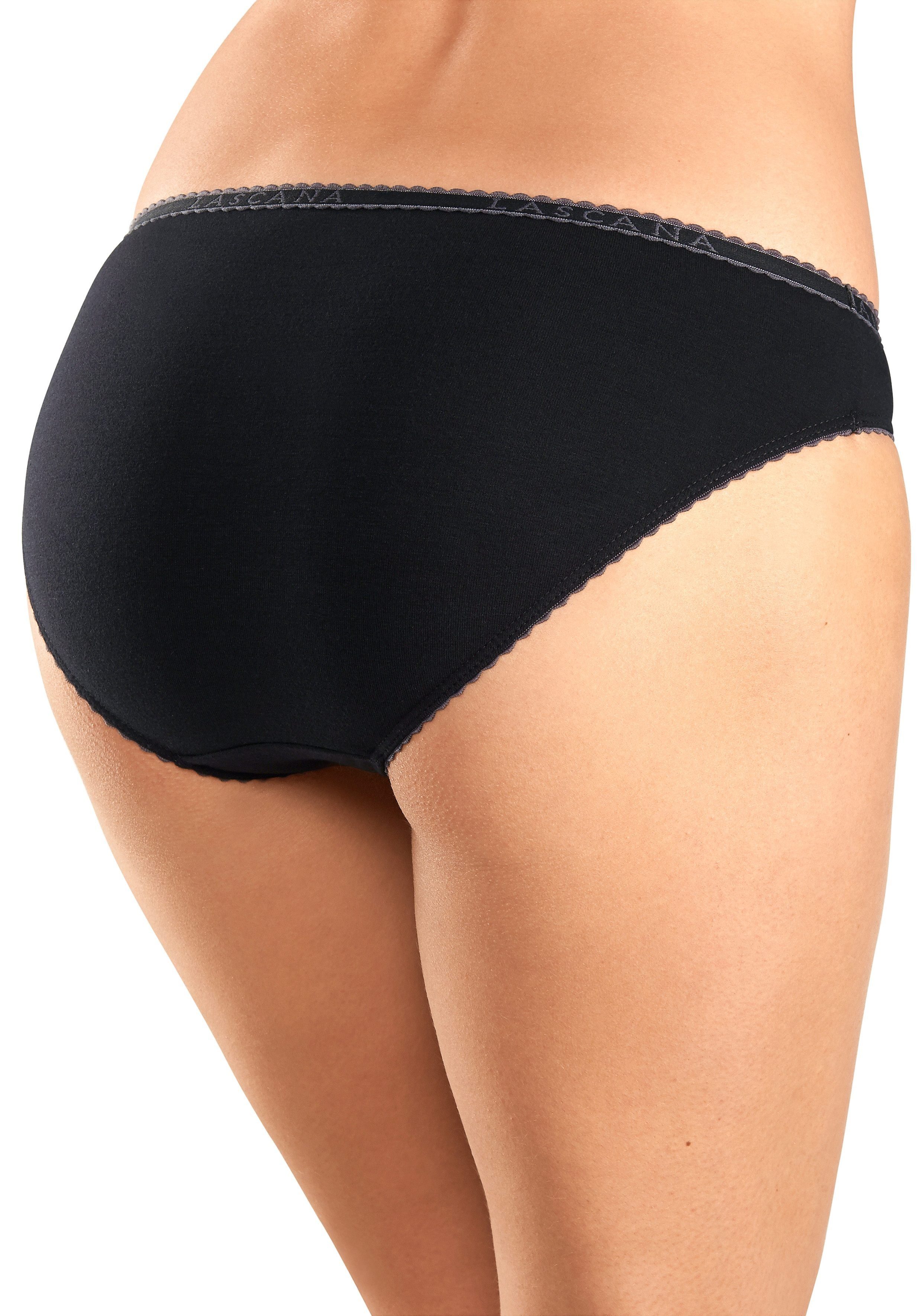 LASCANA Slip (4er-Pack) aus elastischer Baumwoll-Qualität