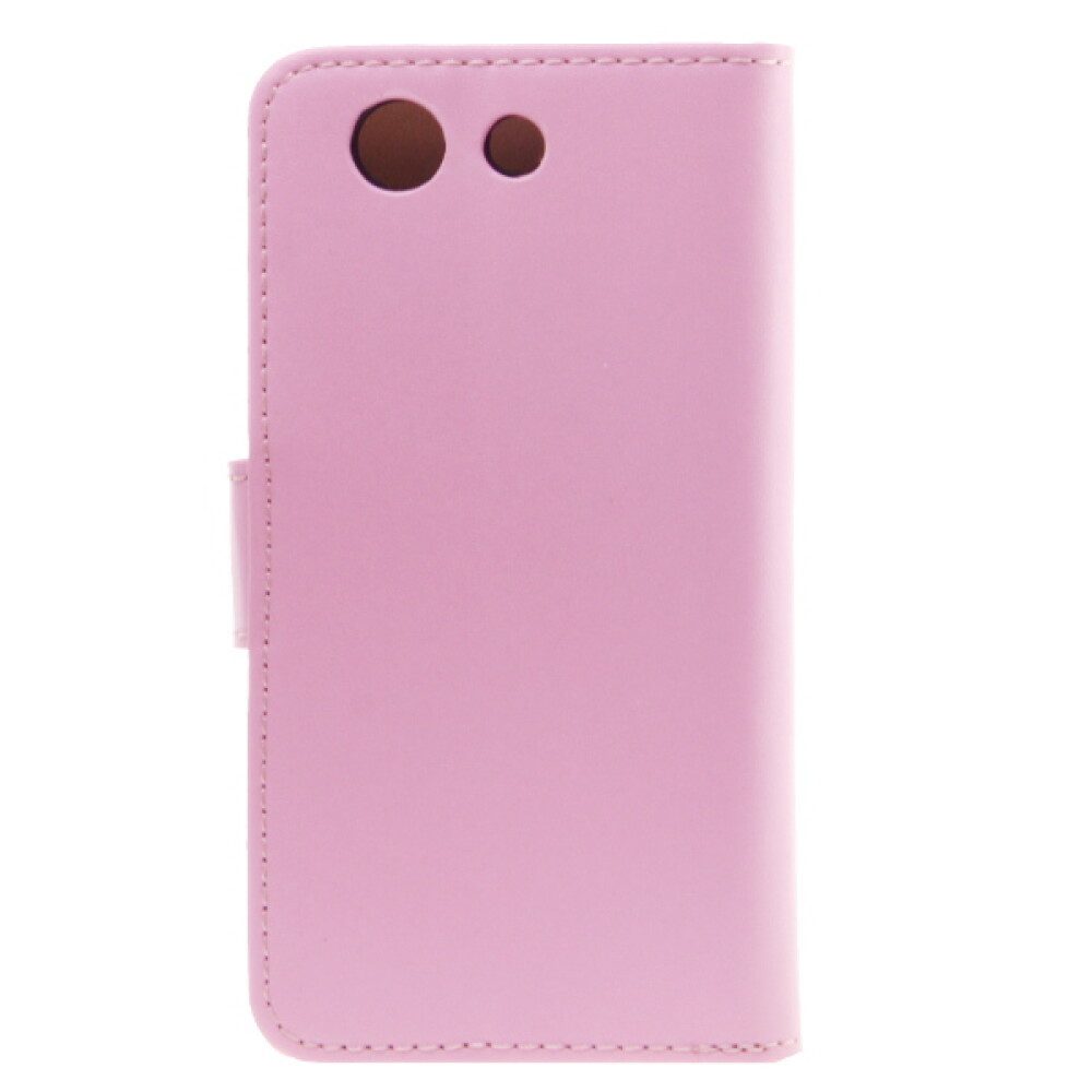 Handytasche Leder Handyhülle für Sony Xperia Z3 Compact Rosa Schutz Tasche (Book Cover)