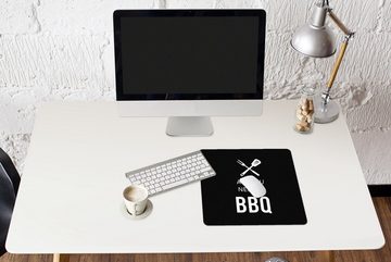 MuchoWow Gaming Mauspad Alles, was du brauchst, ist BBQ' - Sprichwörter - Zitate (1-St), Mousepad mit Rutschfester Unterseite, Gaming, 40x40 cm, XXL, Großes