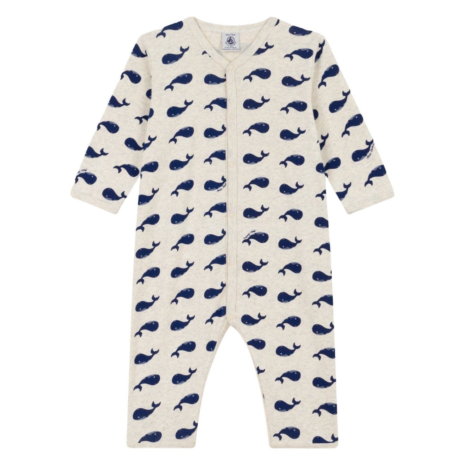 Petit Bateau Strampler Petit Bateau Baby-Strampler fußlos mit Walmotiv