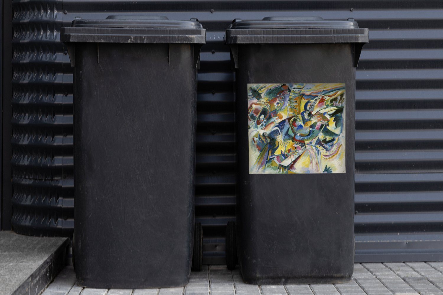 - Container, (1 Sticker, St), Kandinsky MuchoWow Mülleimer-aufkleber, Improvisation Wandsticker Mülltonne, Klamm Abfalbehälter