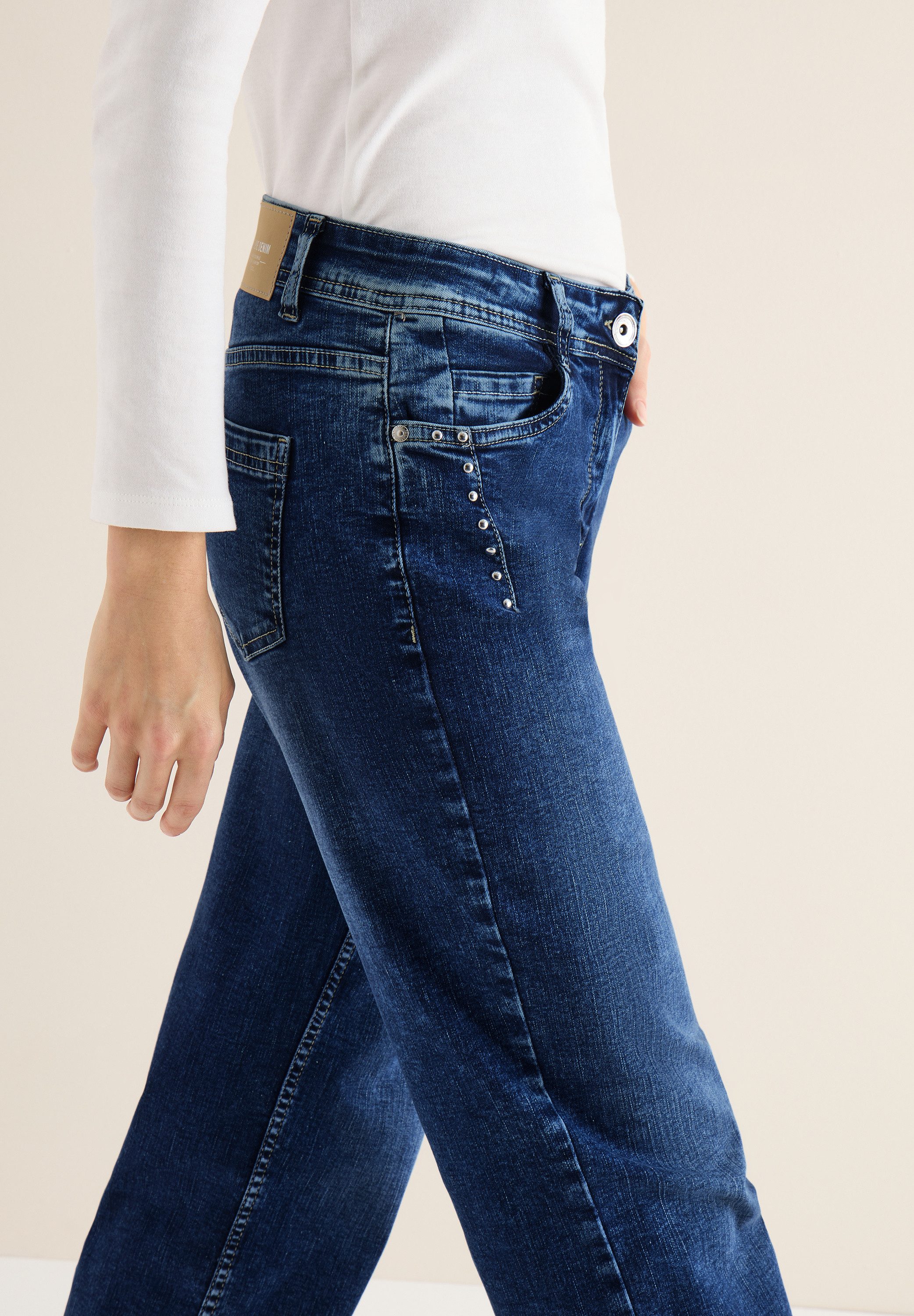 CECIL Loose-fit-Jeans mit dekorativen Nieten
