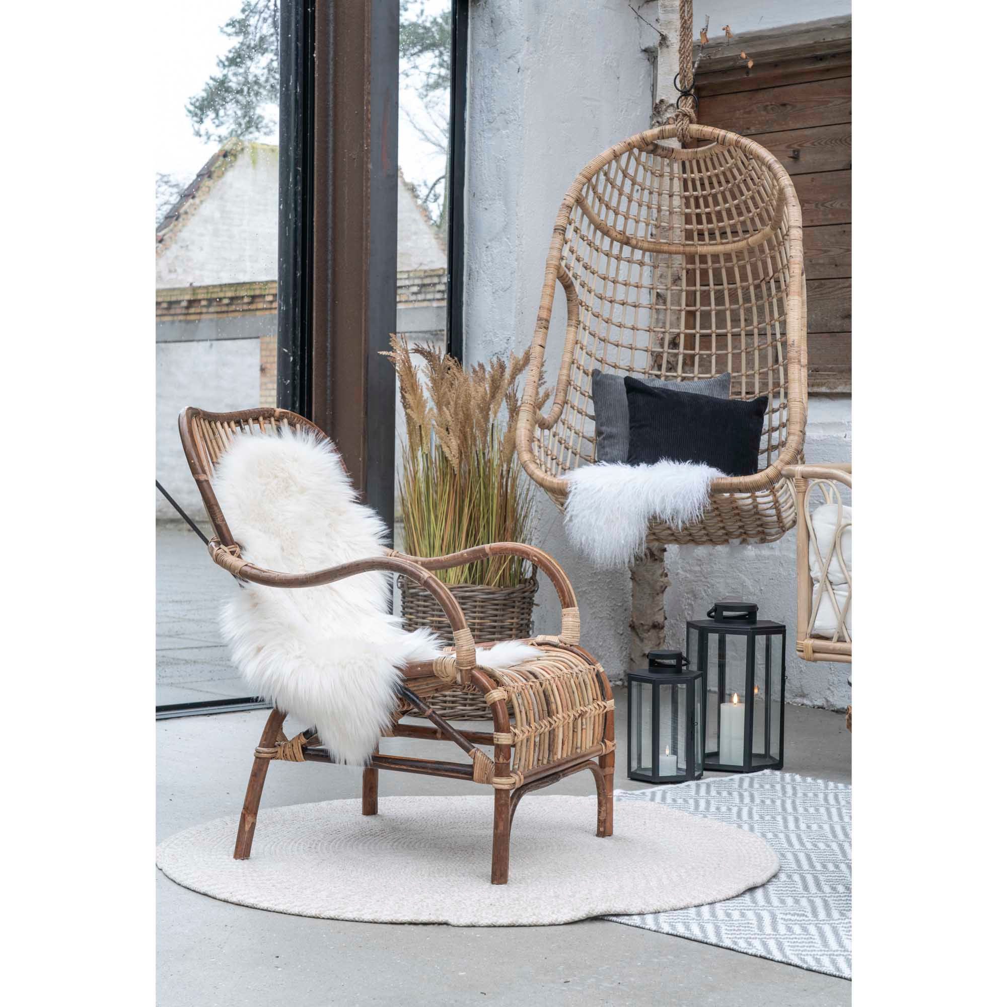 tinkaro Teppich Menorca ø120 cm Sand, quadratisch, Höhe: 1 mm, Behaglicher Bodenbelag aus PET zur Zonierung verschiedener Wohnräume