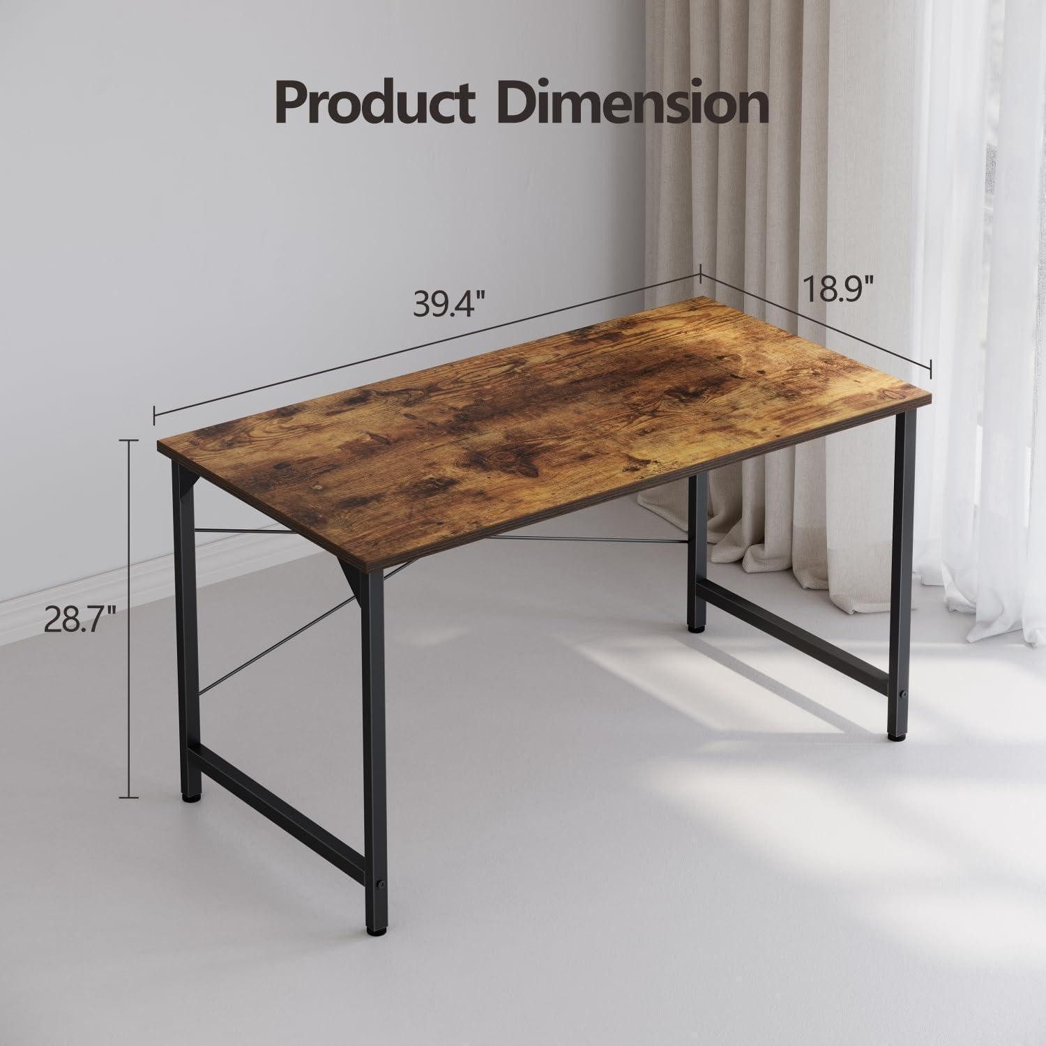 LuxusKollektion Computertisch Kleiner Schreibtisch 100x48x75 cm Industrie-Design Vintagebraun