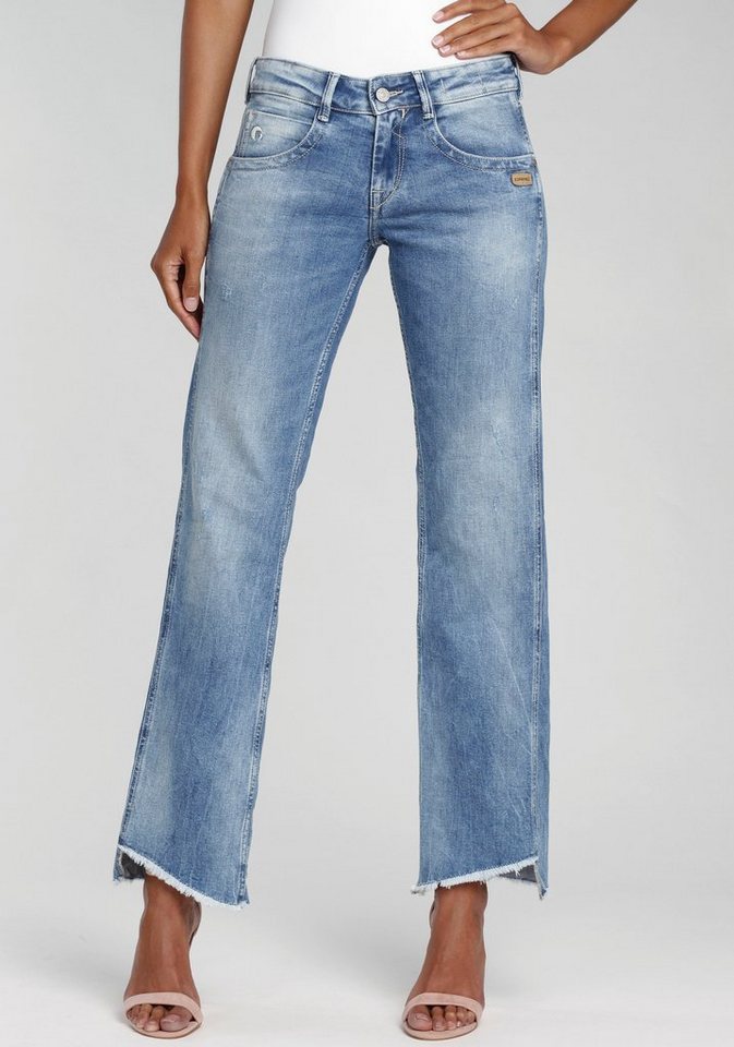 GANG Straight-Jeans »LEONIE-GA« mit ausgefranster Kante am ...