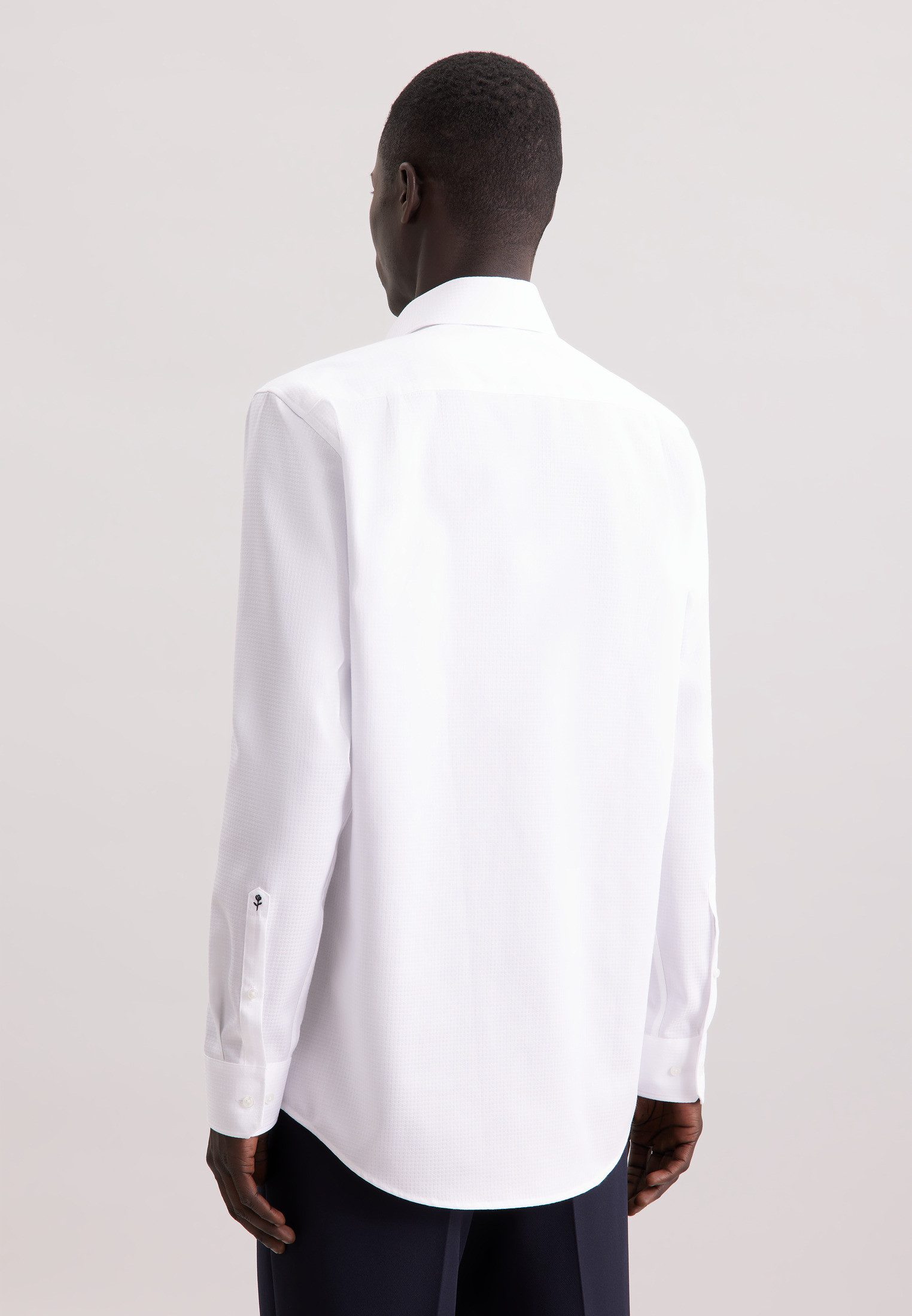 seidensticker Businesshemd Schwarze Rose Regular 1/1 Kentkragen Pepita