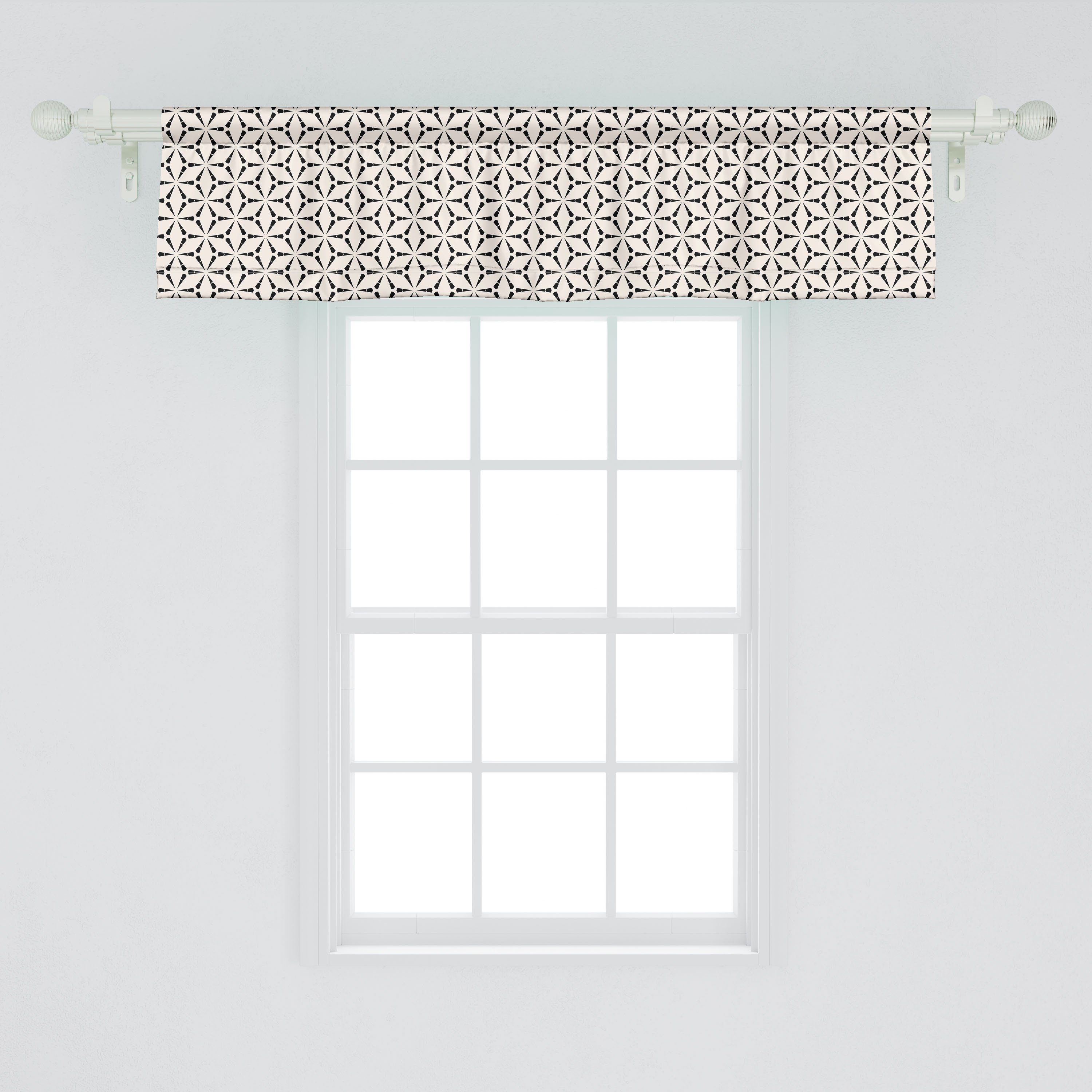 Blumen Küche Schlafzimmer Dekor mit Abstrakt Microfaser, Vorhang Scheibengardine Volant Stangentasche, Abakuhaus, für Geometrische Blatt