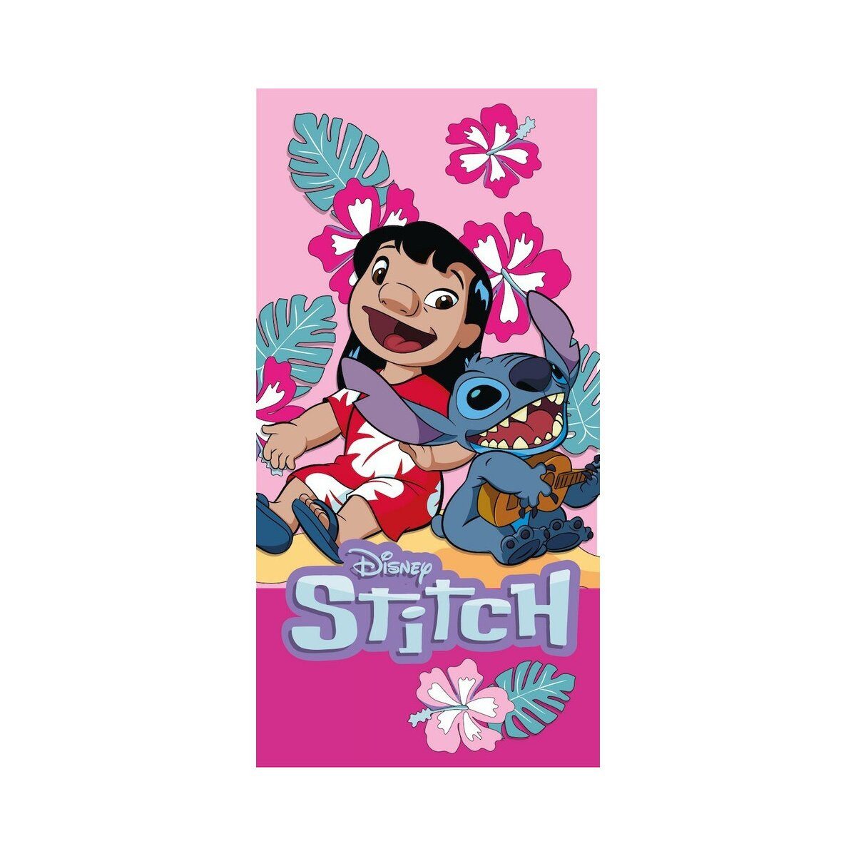 Disney Badetücher Lilo & Stitch Ukulele Time Strandtuch 70x140, 100% Polyester (1-St)