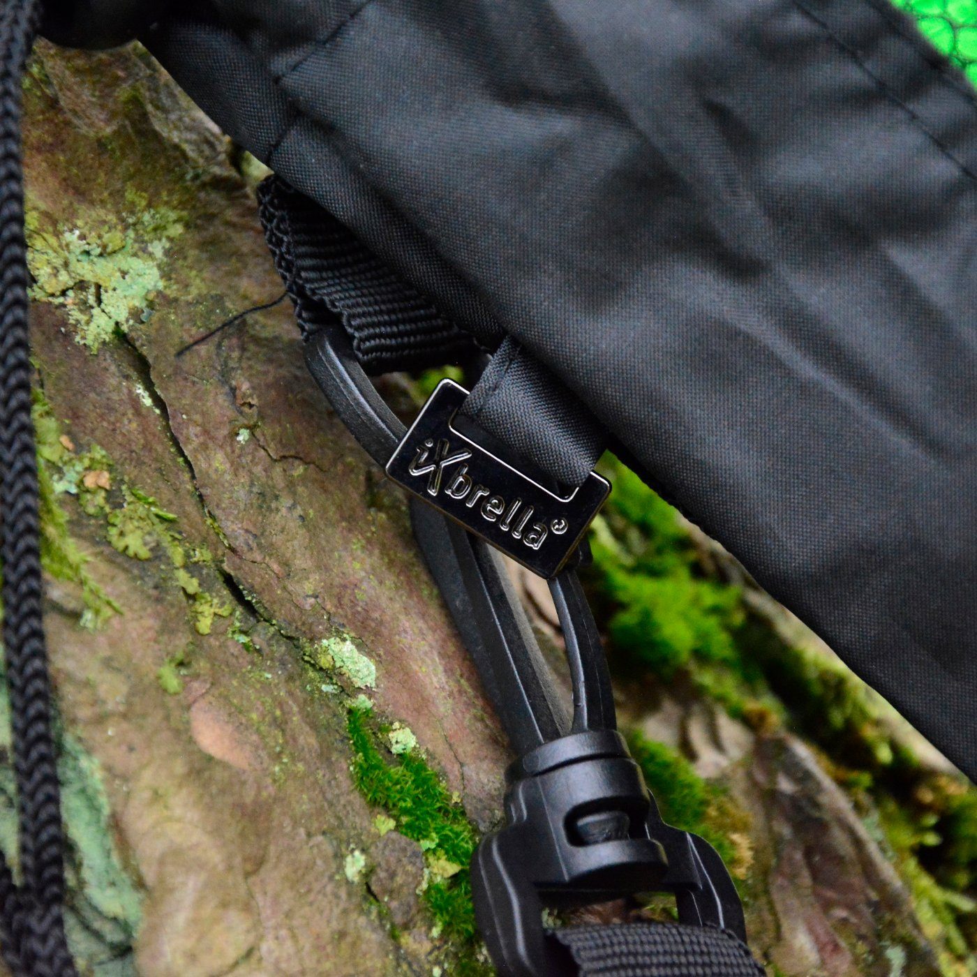iX-brella Taschenregenschirm Trekking Golf-Taschenschirm 124cm Umhängetasche, riesigem mit mit Dach-Durchmesser XXL neon-grün