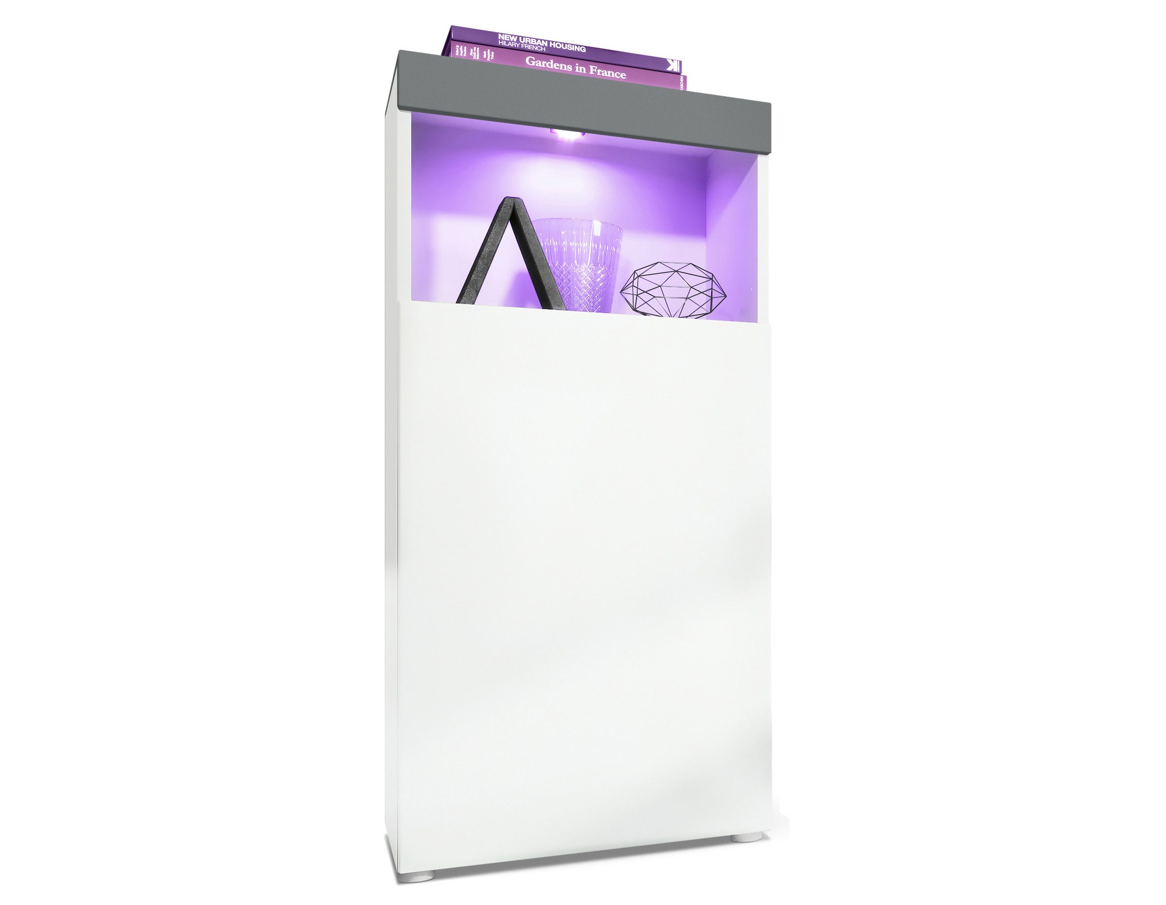 Vladon Standvitrine Pure (Vitrine, Korpus, Graphit günstig online kaufen