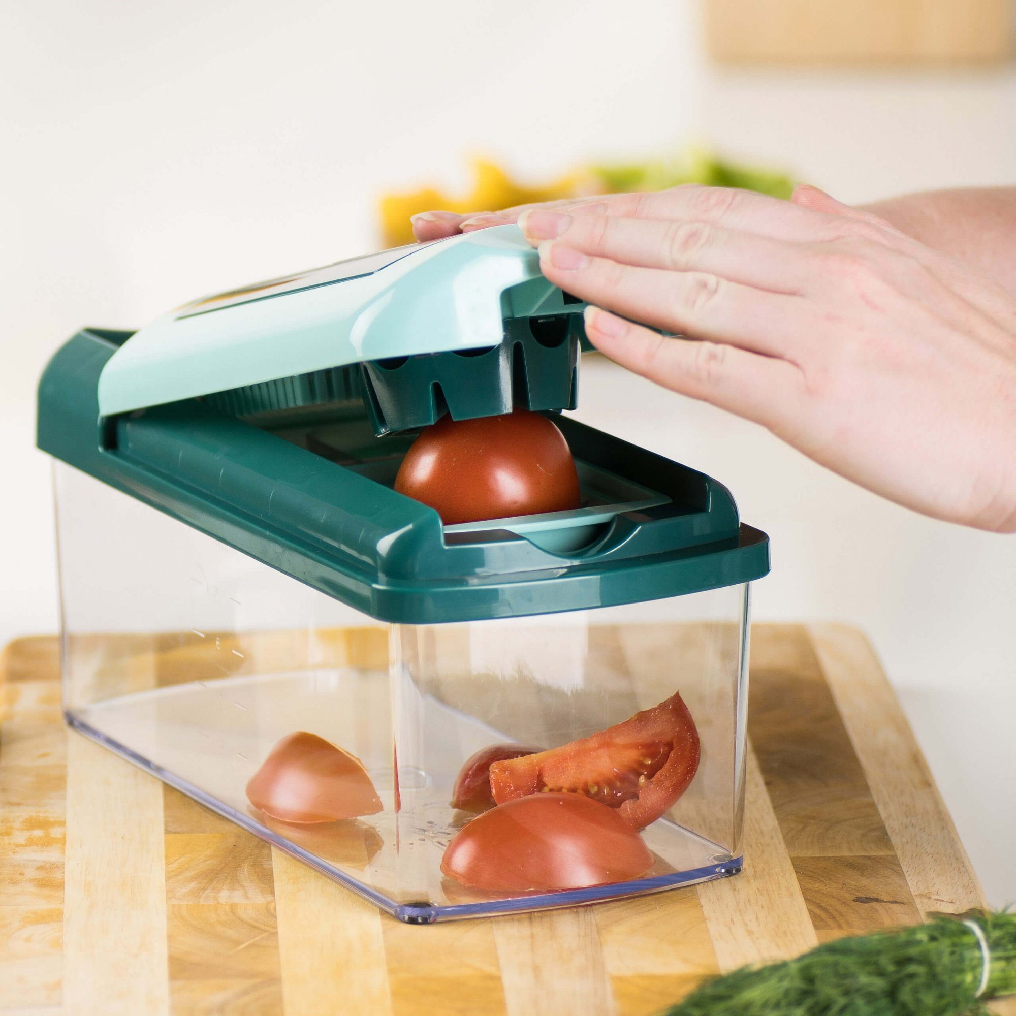 Genius Gemüseschneider Nicer Dicer Fusion, Set 12-tlg., mit mehr Messereinsätzen, mintgrün
