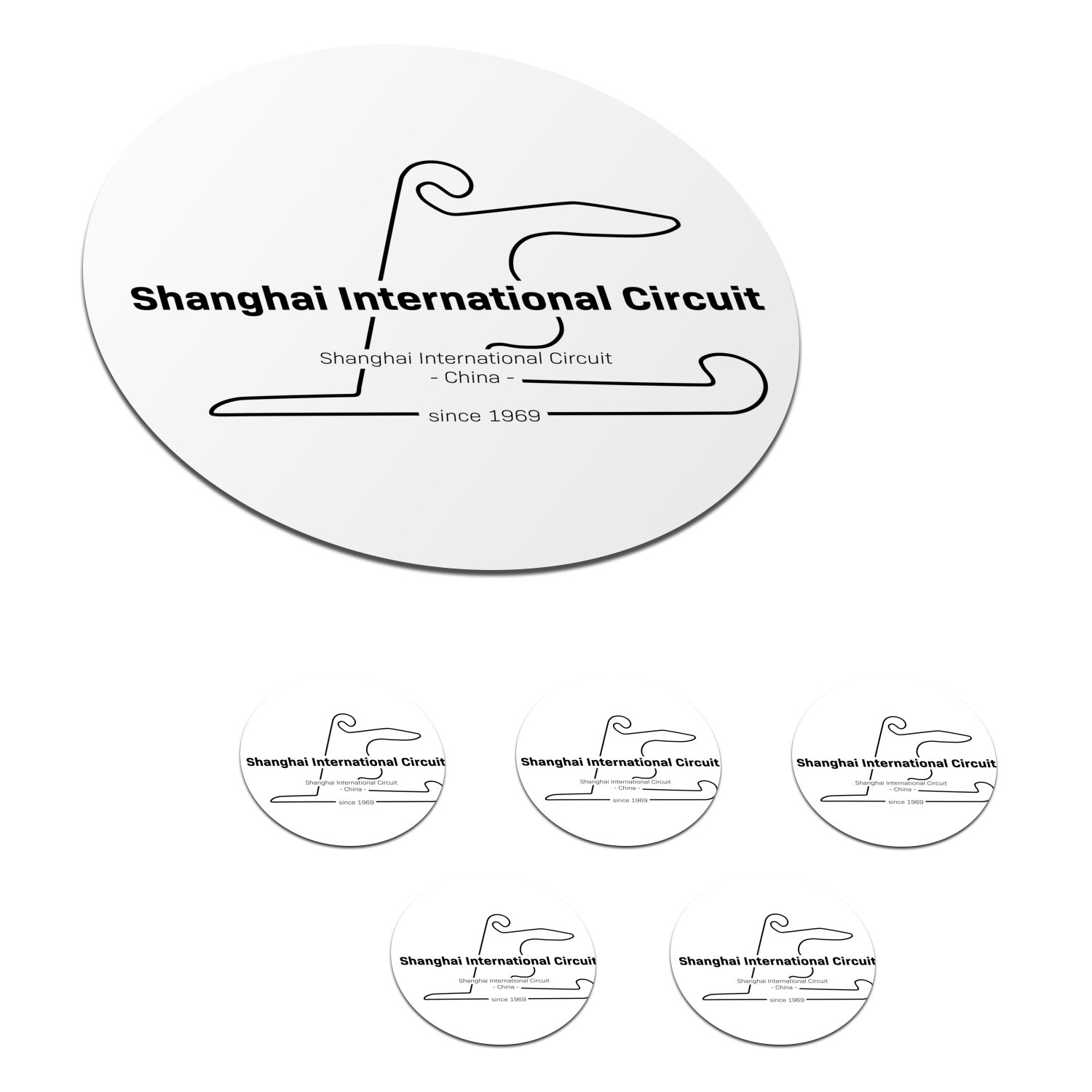 MuchoWow Glasuntersetzer China - Rennstrecke - F1, Zubehör für Gläser, 6-tlg., Getränkeuntersetzer, Tassenuntersetzer, Korkuntersetzer, Tasse, Becher