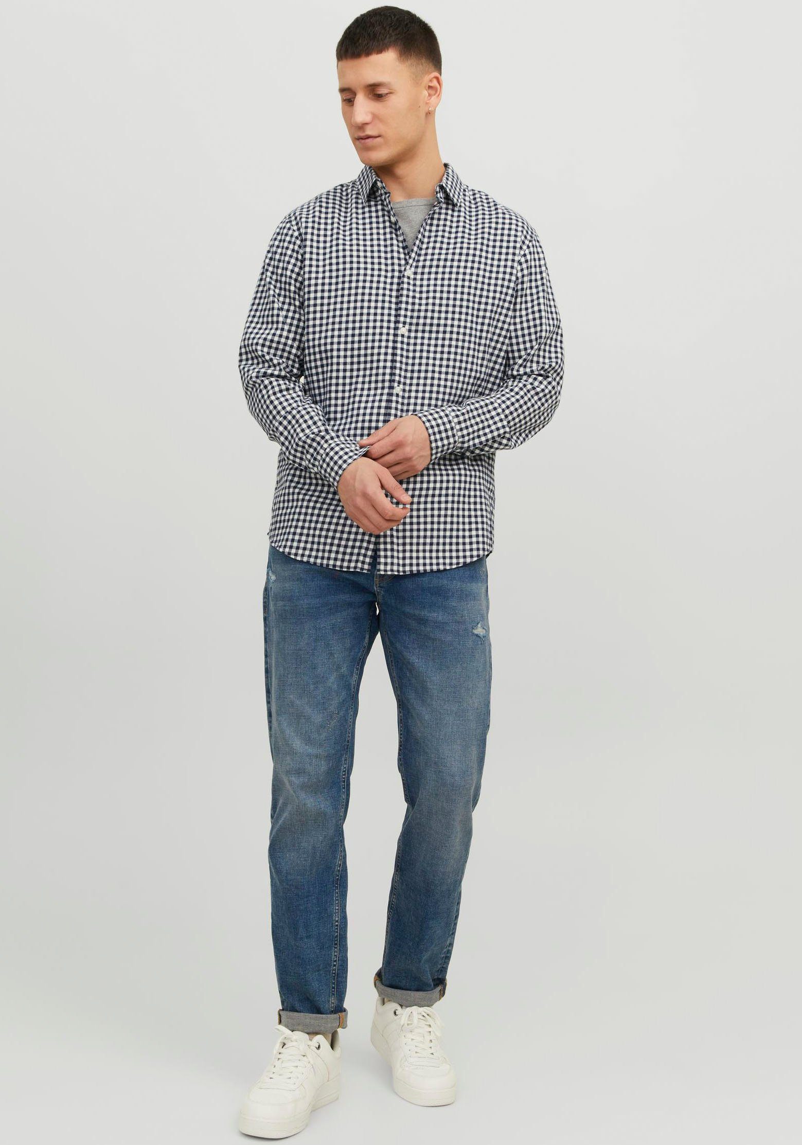 JJEGINGHAM & Jack SHIRT Cloud Langarmhemd NOOS Dancer TWILL L/S Jones