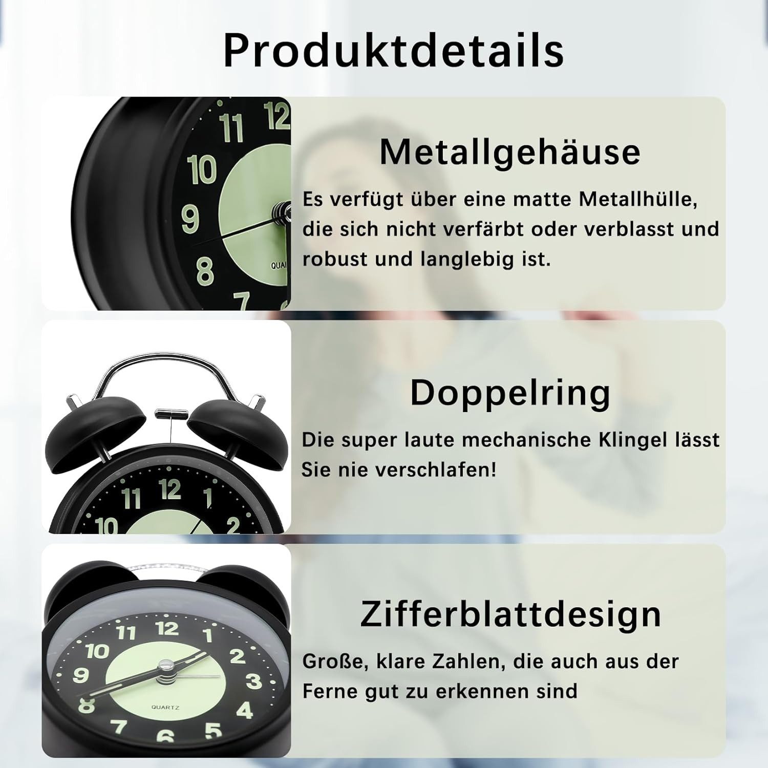 BlingBin Wecker Retro Lauter Doppelglockenwecker mit günstig online kaufen