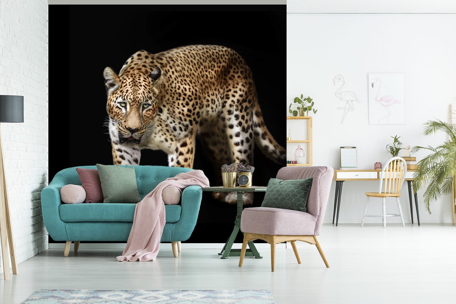 Matt, (5 - für Fototapete Tapete St), Wandtapete Wild, bedruckt, Vinyl Fell Leopard Schlafzimmer, Wohnzimmer MuchoWow - oder