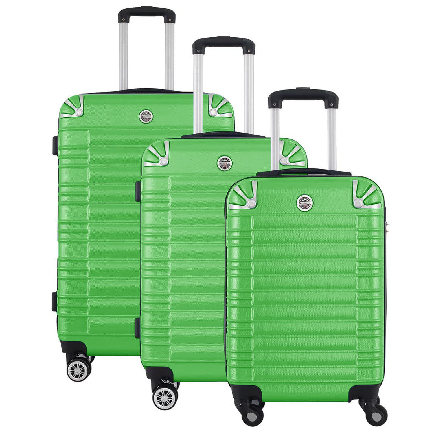 Geographical Norway Trolleyset, 4 Rollen, (3 Koffer, 3 tlg., 360° Rollen), 3er Premium Trolley Set Hartschale ABS-Kunststoff Reisegepäck