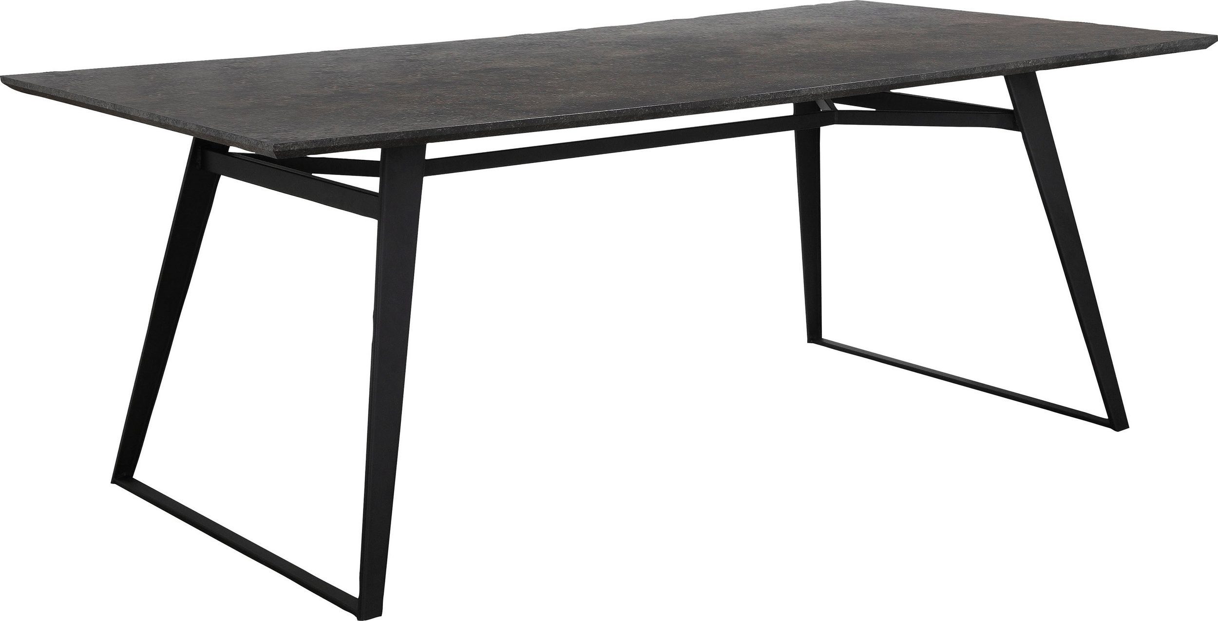loft24 Esstisch Fiji, Tischplatte in Beton Optik, Metallgestell, Breite 200 cm