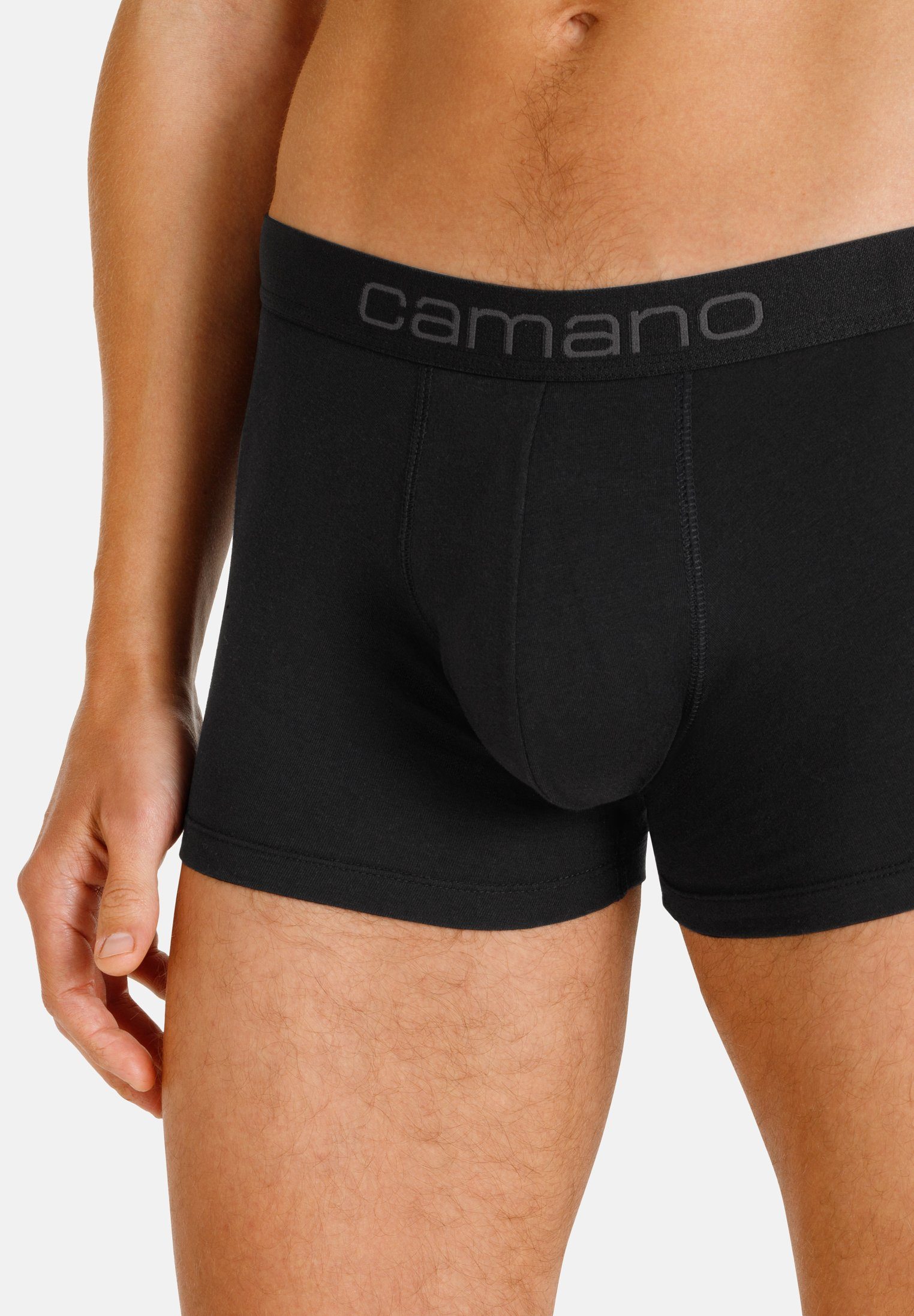 Comfort Baumwolle im Boxershorts nachhaltigerer 6er-Pack Camano schwarz (BCI) praktischen mit (6-St)