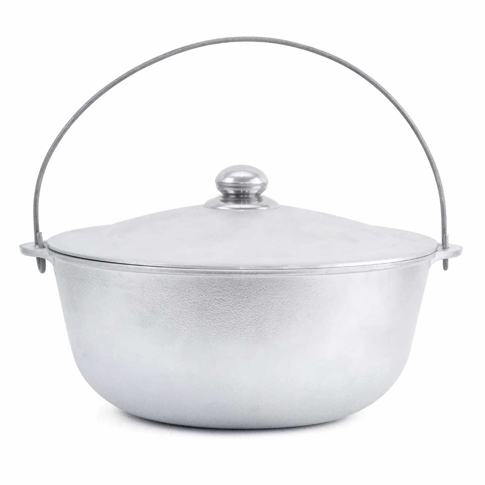 BIG-PAN Wok 15L Kazan Aluminium Bügel Deckel Schwenktopf