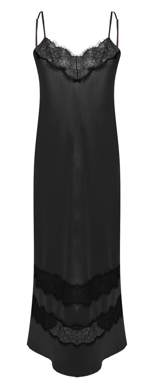 DKaren Negligé lang, in eleganter Satin-Optik