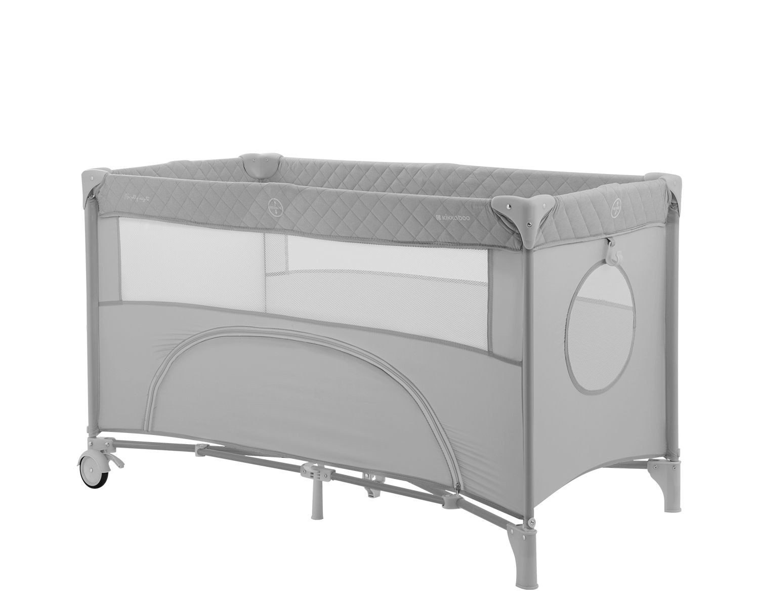 Kikkaboo Baby-Reisebett Reisebett Nighty Night, 2 Ebenen, Spielbogen, 2 Räder, Wickelauflage
