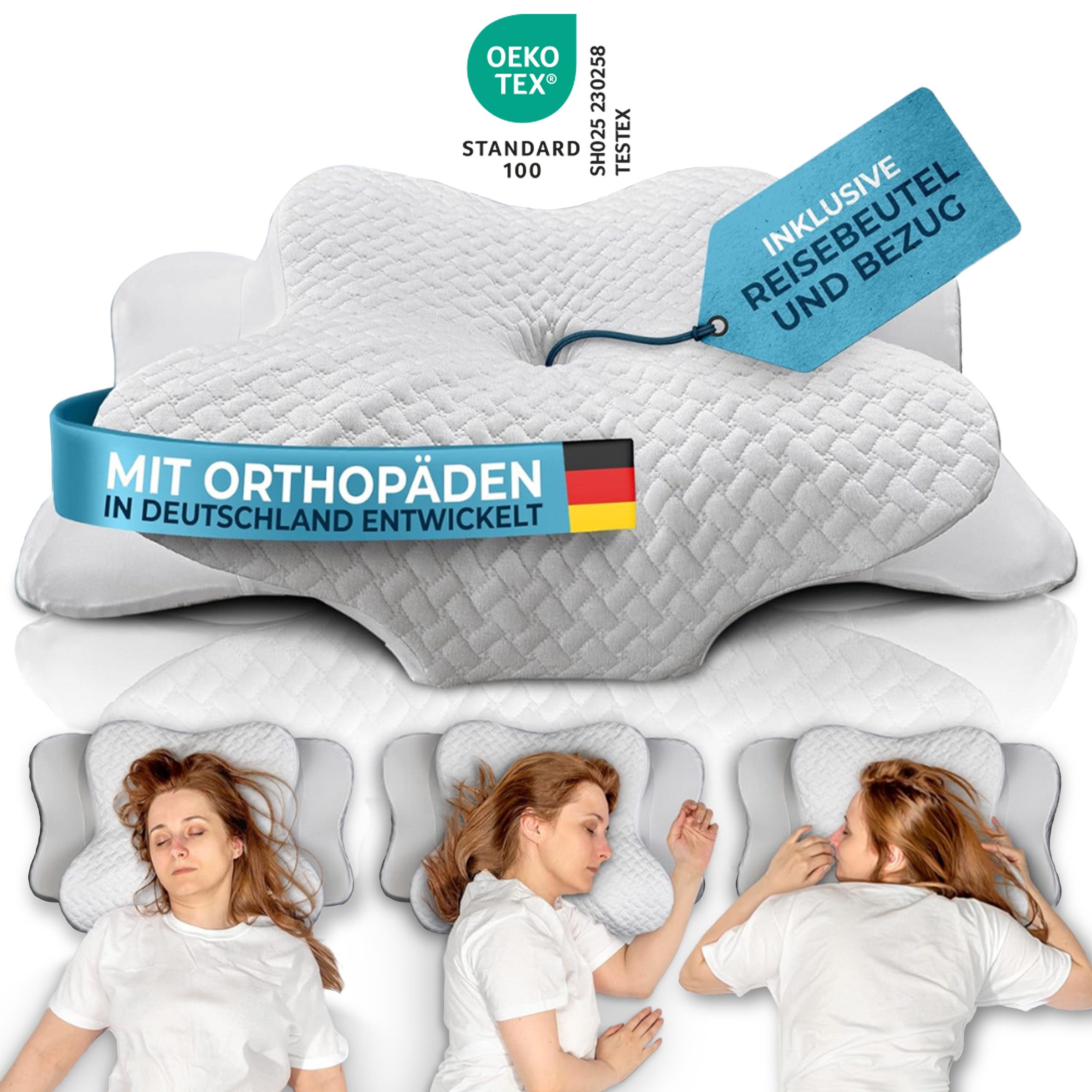 Glückstoff Nackenstützkissen aus Memory Foam, Orthopädisches Kissen für all günstig online kaufen