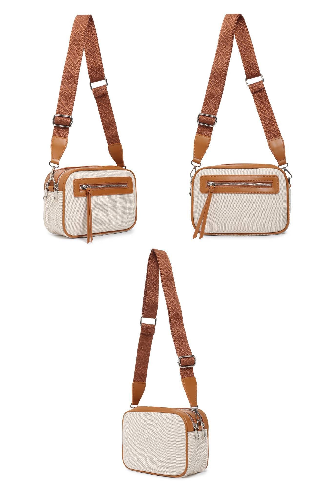 ITALYSHOP24 Schultertasche Damen Tasche Crossbody Canvas günstig online kaufen