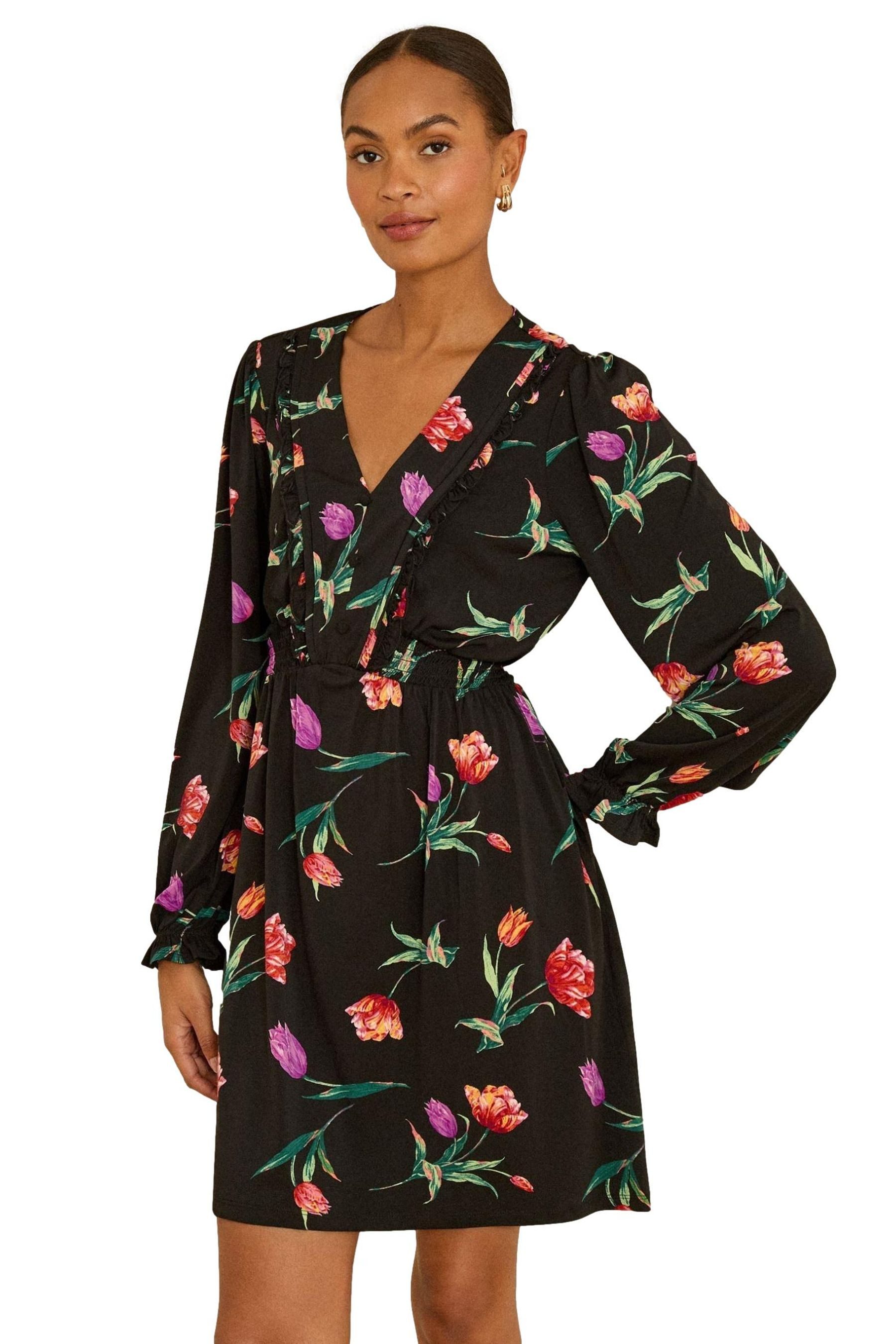 Love & Roses Minikleid Love & Roses Minikleid mit V-Ausschnitt, Regular (1-tlg)