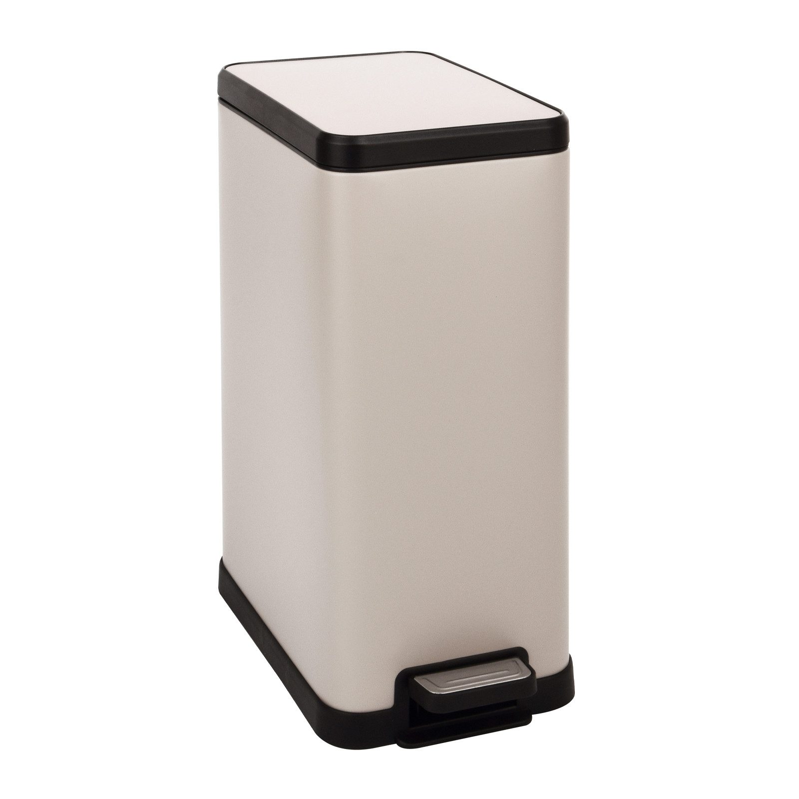 SVITA Mülleimer STM15, Treteimer, Kosmetikeimer, 15L, Stahl pulverbeschichtet, Taupe