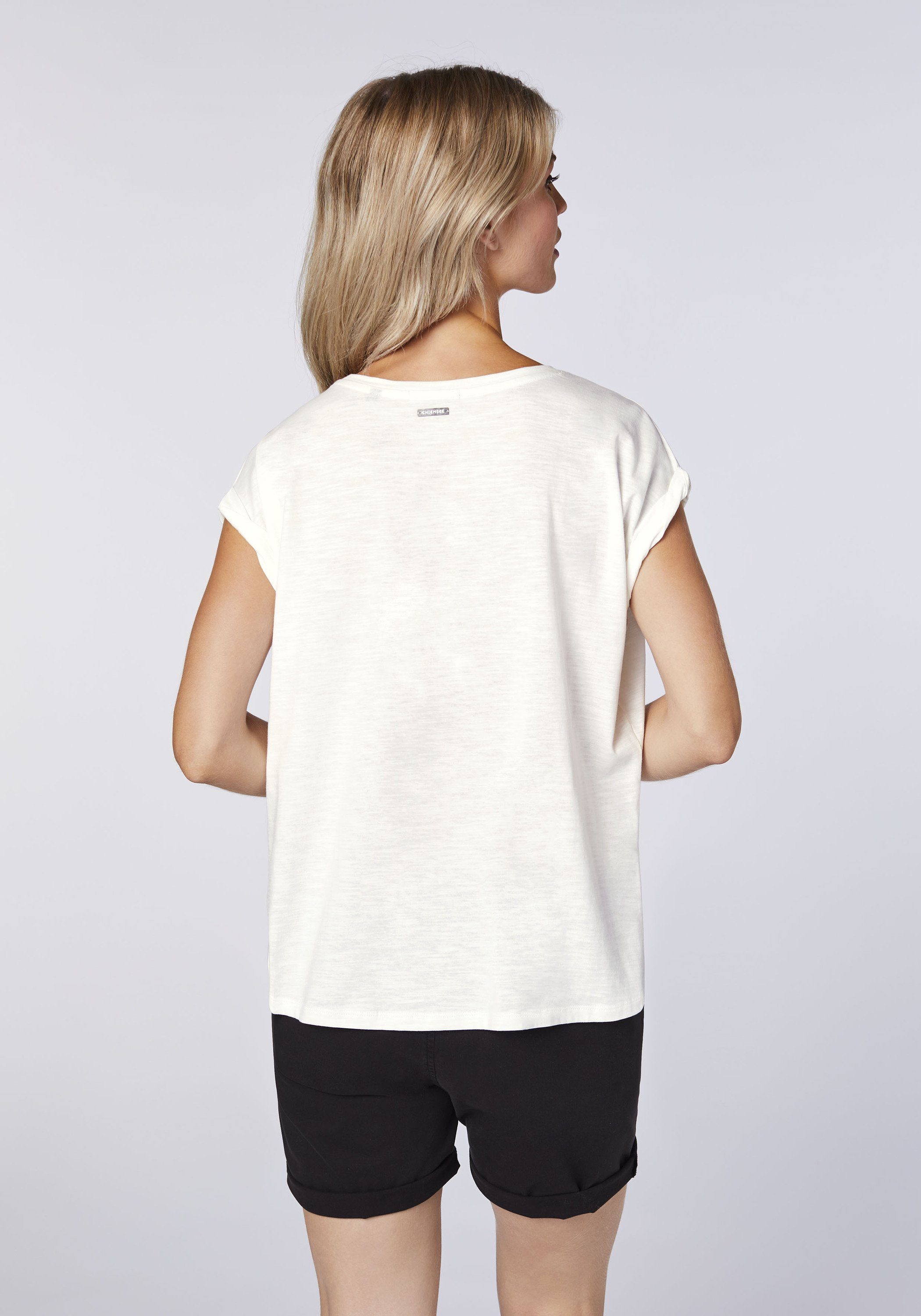 mit Print-Shirt Blue mehrfarbigem Chiemsee T-Shirt 1 White/Med Frontprint