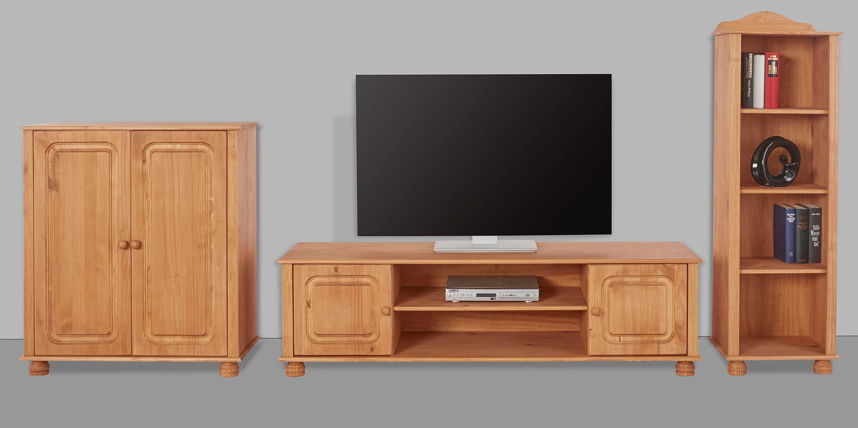 OTTO home Wohnwand Mette, (3-St), 1 Midischrank, 1 Bücherregal und 1 Lowboard ohne Wandboard