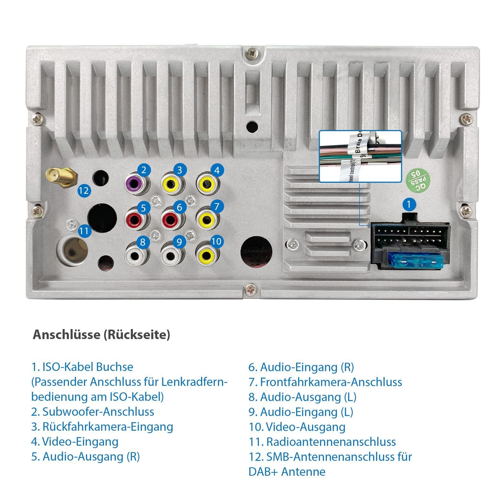 Bluetooth, DAB+ Bildschirm Autoradio XOMAX mit plus, Zoll 2 DIN Autoradio XM-2V784D 7