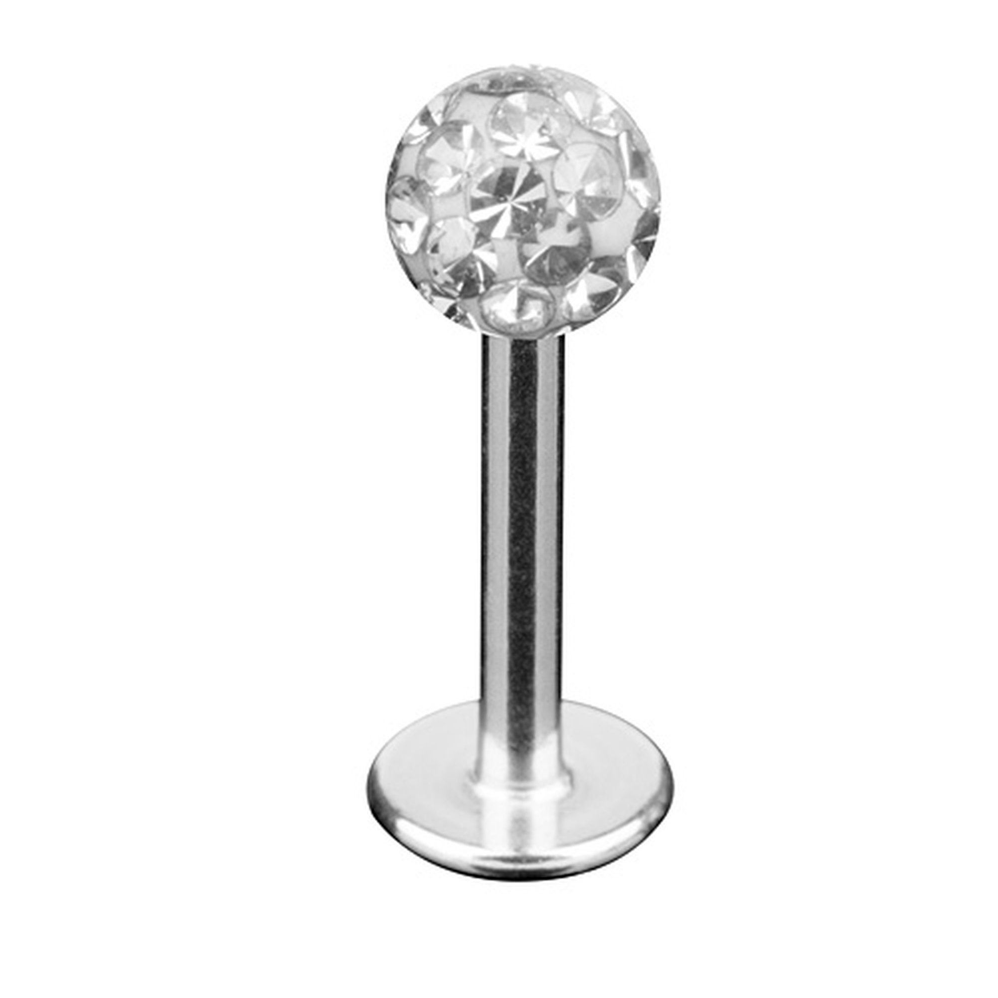 Taffstyle Piercing-Set Piercing Labret Lippenpiercing Ohrpiercing mit Ferrido Kristall Kugel, Tragus Helix Daith Schmuck Labret Stab Lippenstecker Ferido Kristall