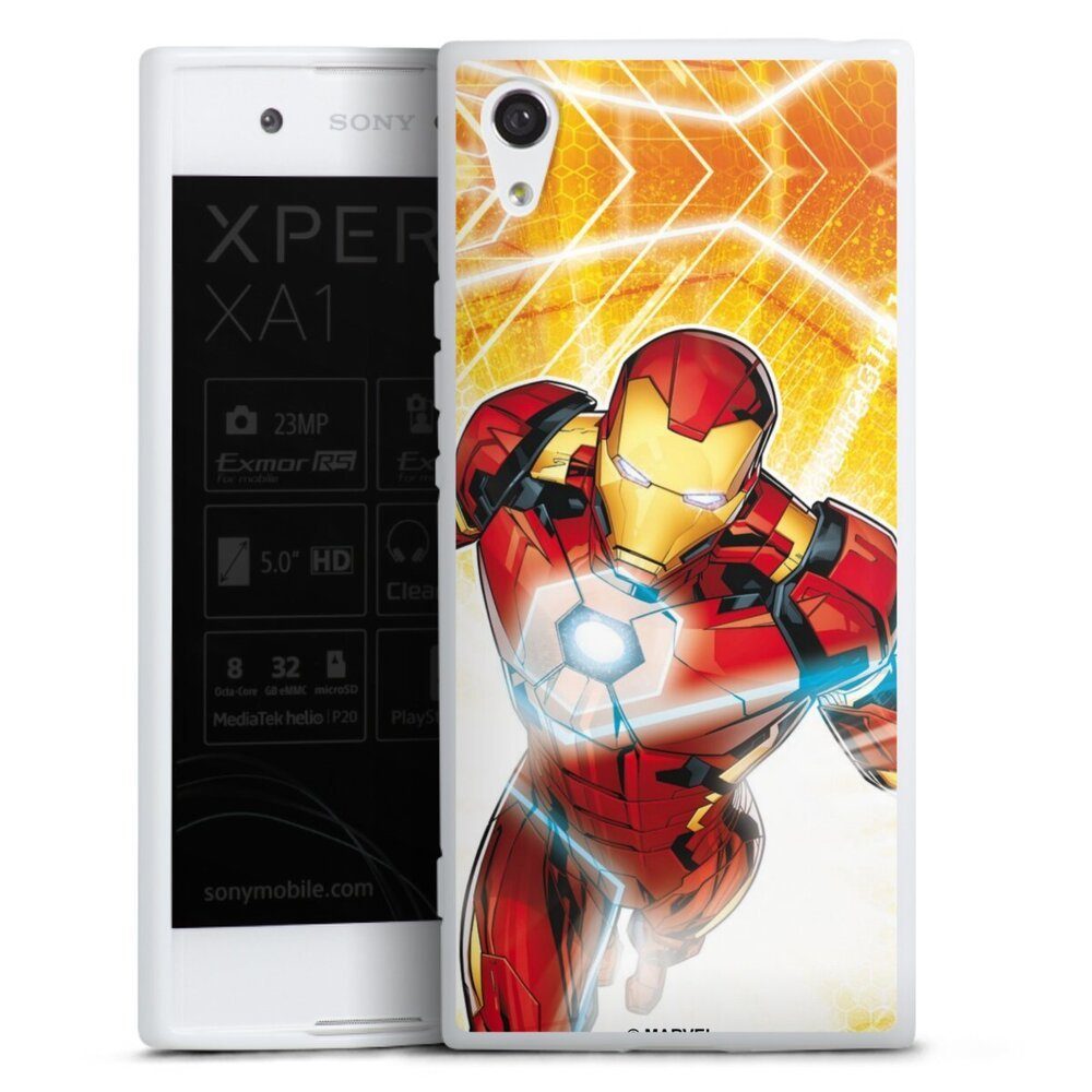 DeinDesign Handyhülle Iron Man on Fire, Sony Xperia XA 1 Silikon Hülle Bumper Case Handy Schutzhülle