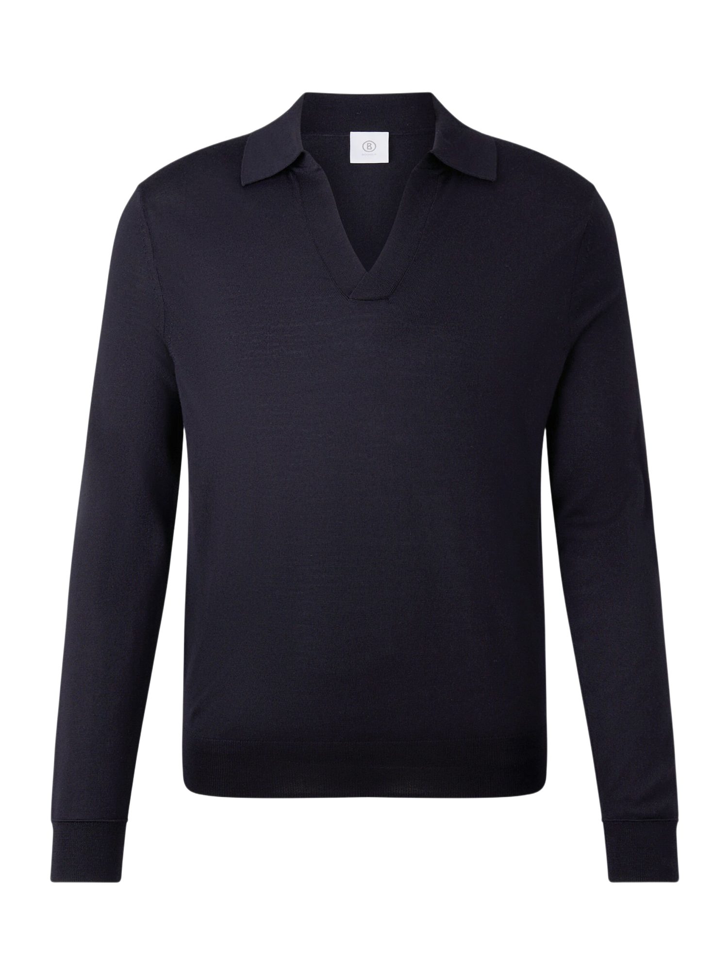 BOGNER Strickpullover schwarz,Casual,Wolle,Unifarben,V-Ausschnitt,Lang,Regular Fit