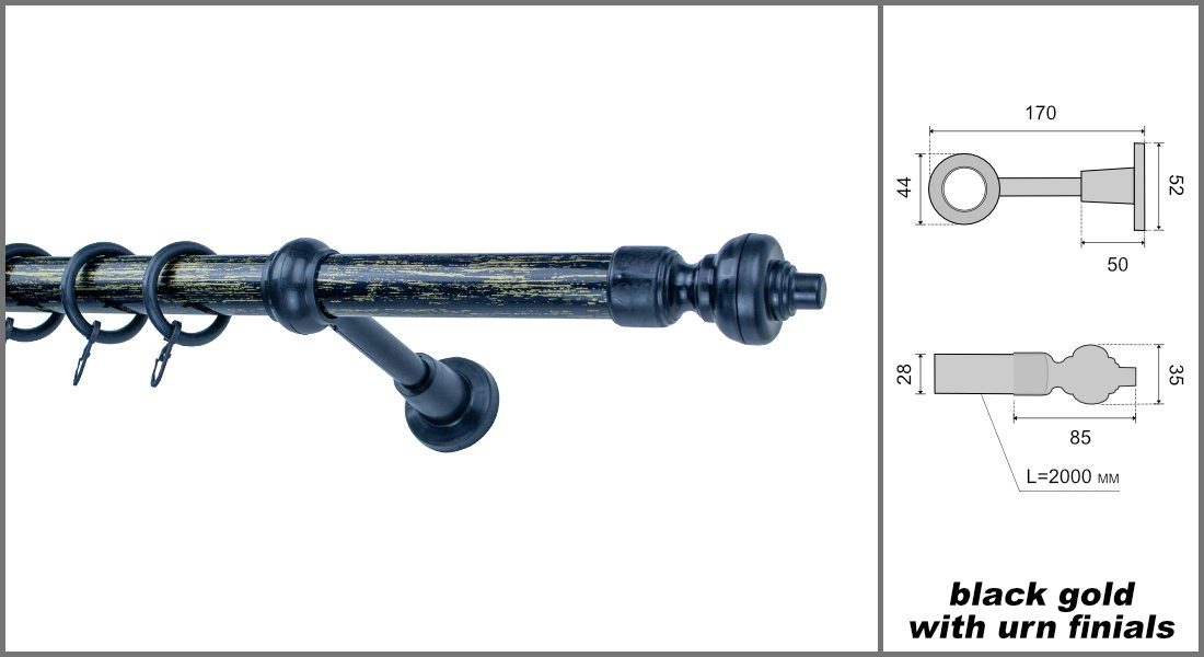 Hexim Gardinenstange, Vorhangstange Ø 28mm inkl. günstig online kaufen
