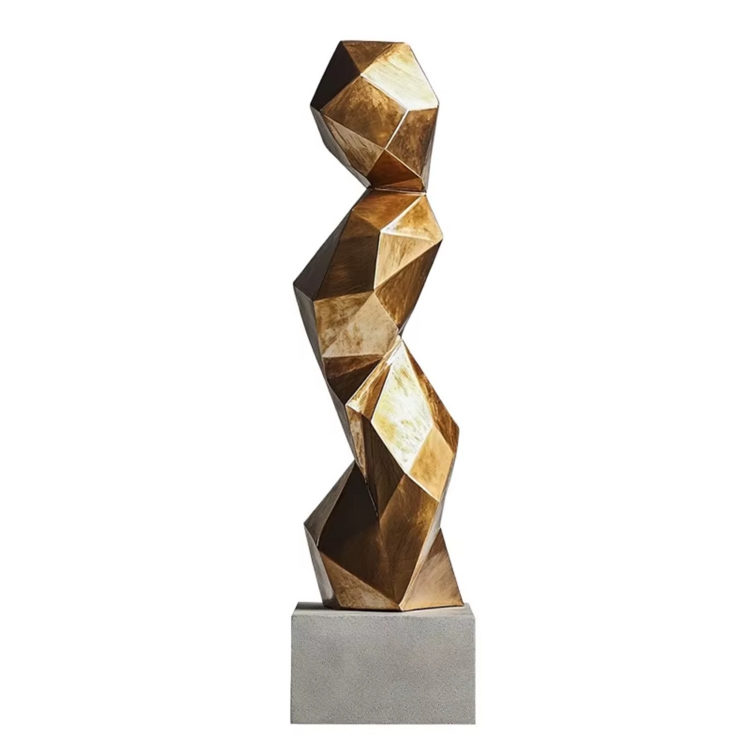 Quality Elegance Skulptur Deko Skulptur abstrakt Gold Braun aus Kunstharz modern