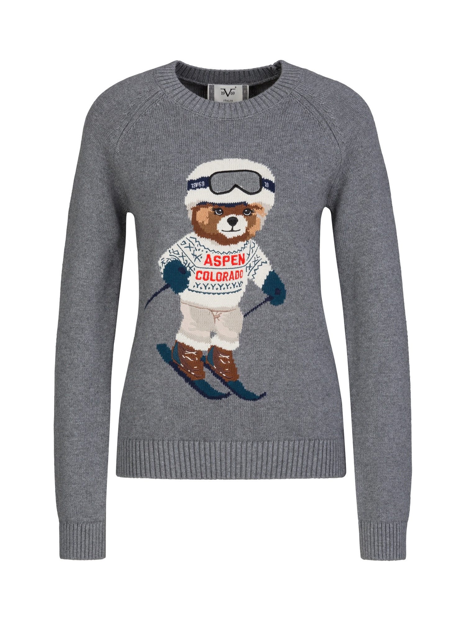 19V69 ITALIA Strickpullover Sofie Wintersports Damen Baumwollmix, Feinstrick mit Rundhals