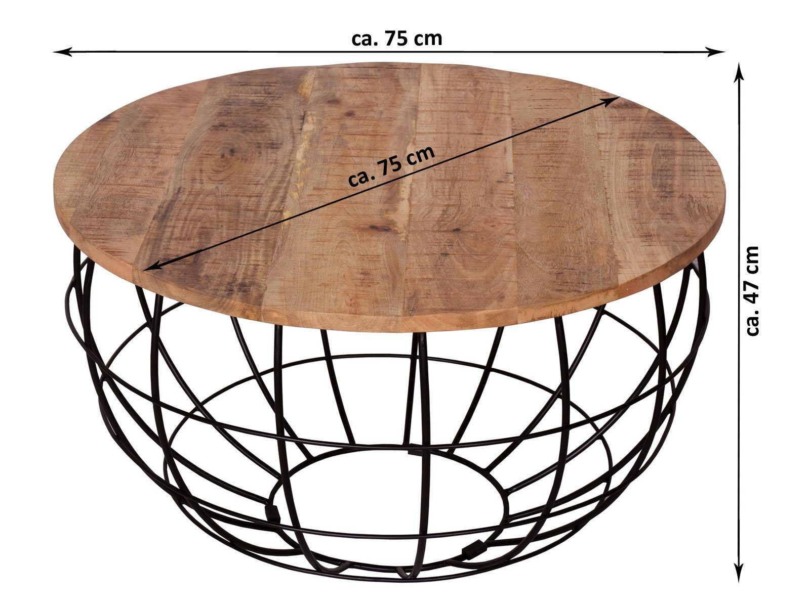 rund Londo Minara Couchtisch nachhaltig Massivholz Wohnzimmer-Tisch bassano Couchtisch