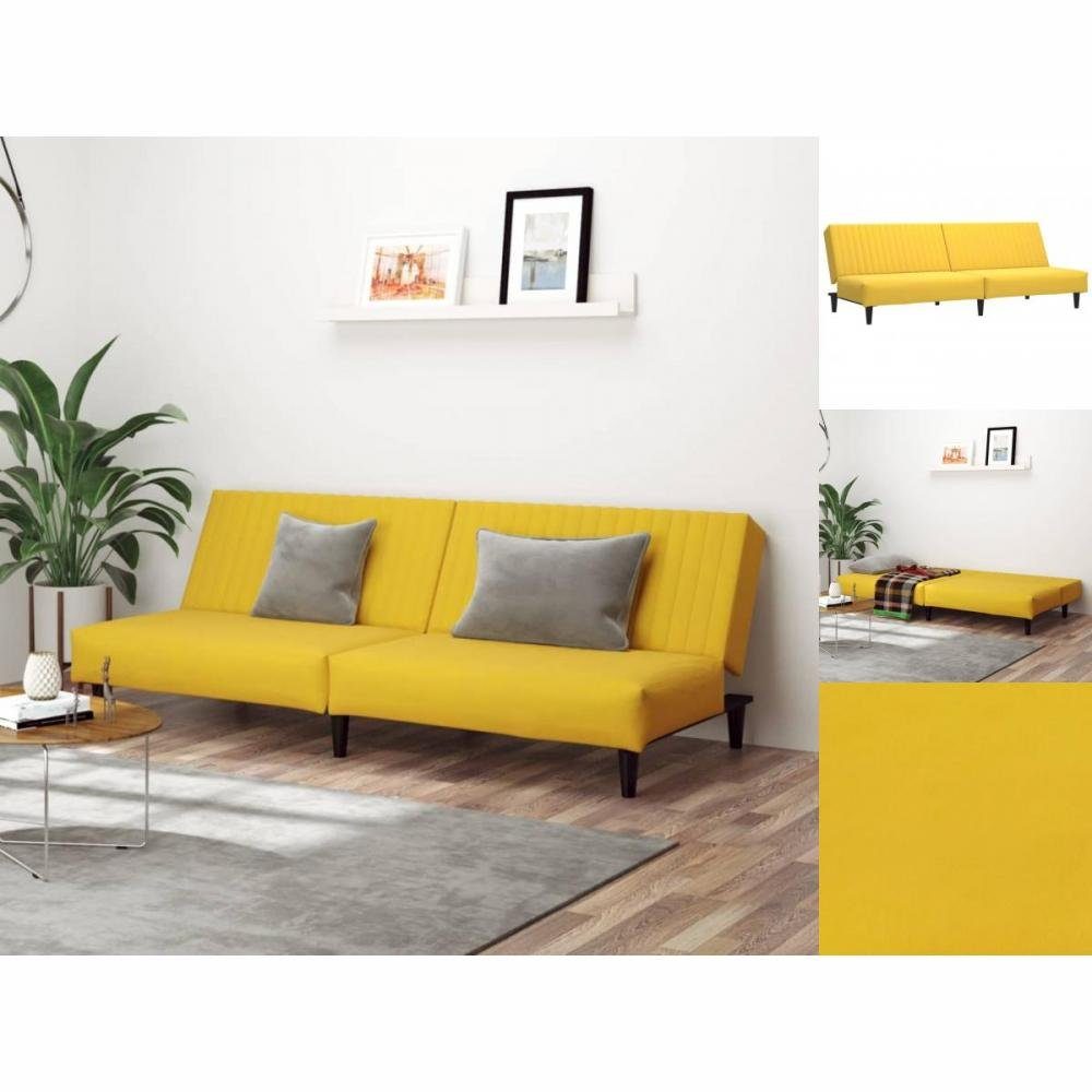 VidaXL Sofa Schlafsofa 2 Sitzer Gelb Samt Schlafcouch Schlaffunktion Couch vidaxl-sofa-schlafsofa-2-sitzer-gelb-samt-schlafcouch-schlaffunktion-couch